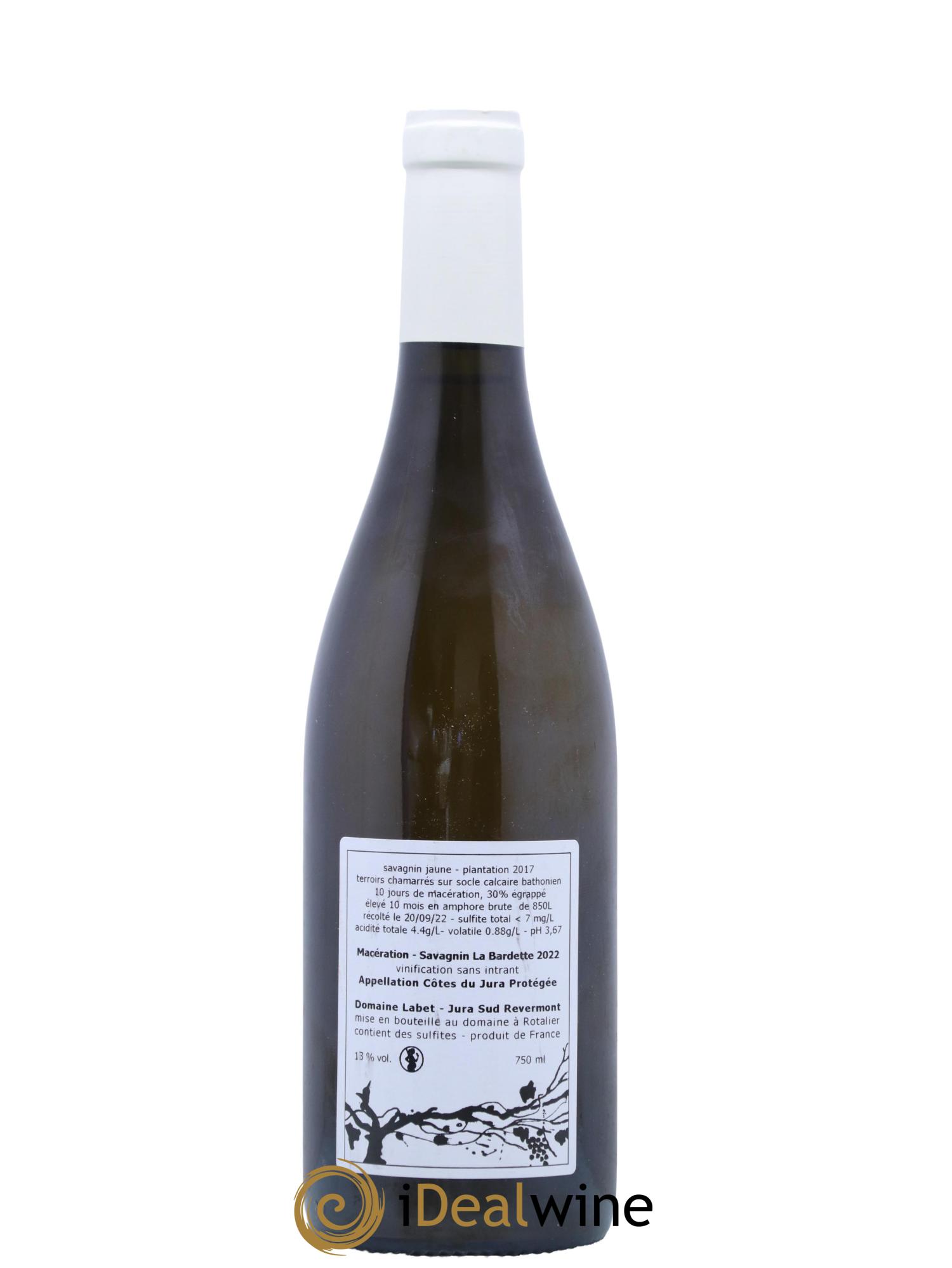 Côtes du Jura Maceration Savagnin La Bardette Domaine Labet 2022 - Lot de 1 bouteille - 1