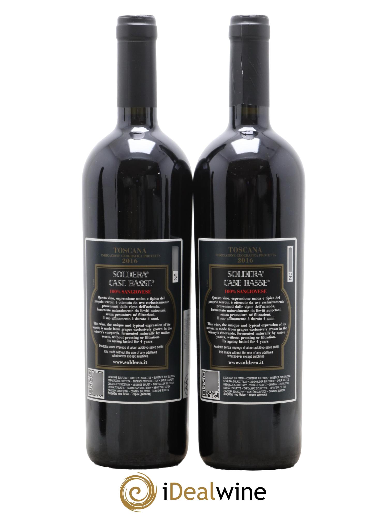 Toscana IGT Soldera Case Basse - Gianfranco Soldera 2016 - Lot de 2 bouteilles - 1