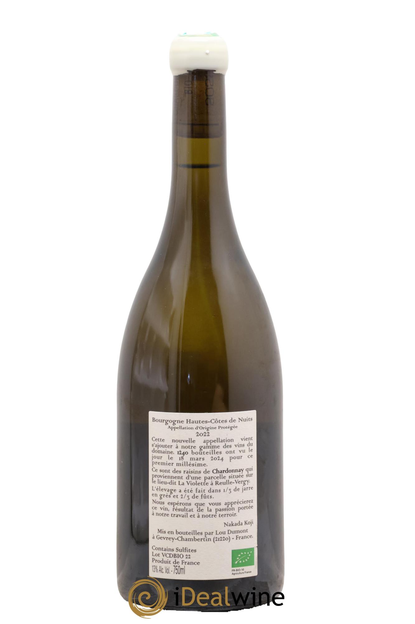 Hautes-Côtes de Nuits La Violette Chardonnay Koji Nakada et Jae Hwa 2022 - Lot de 1 bouteille - 1