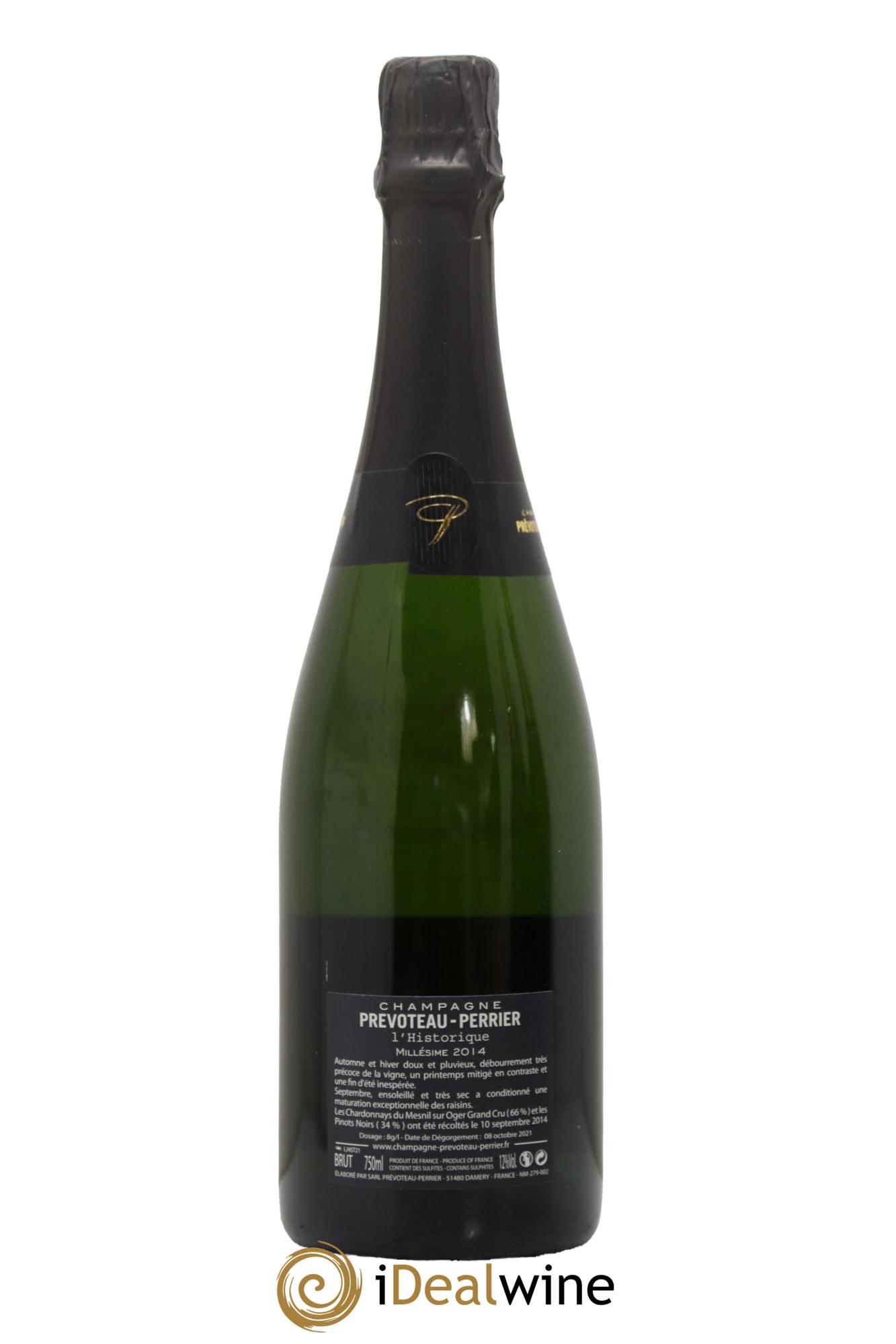 Champagne L'Historique Prévoteau Perrier 2014 - Posten von 1 Flasche - 1