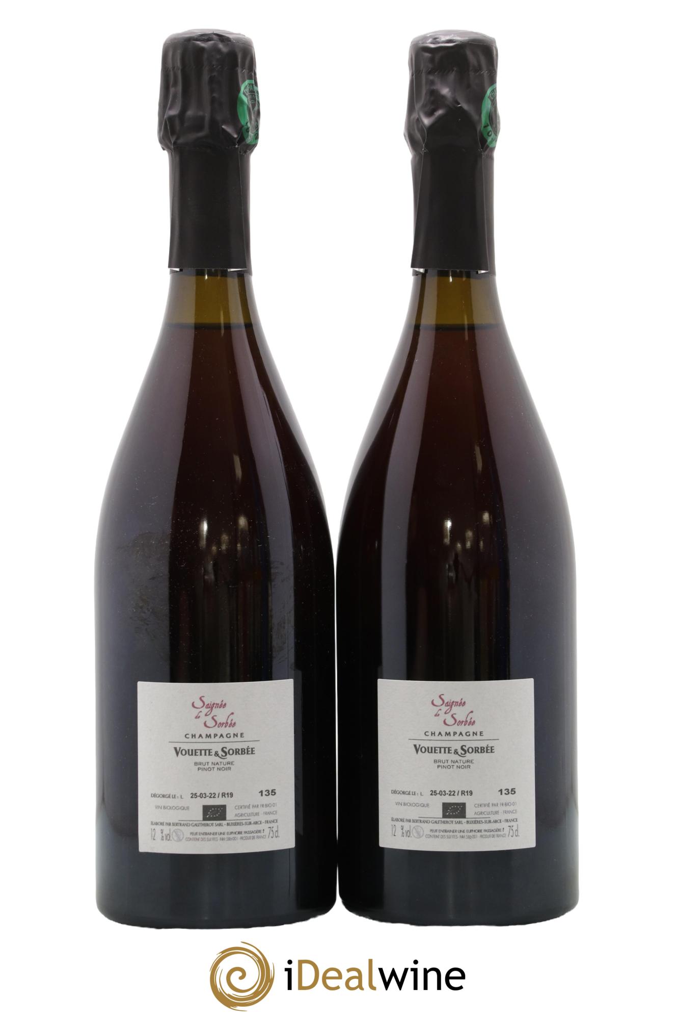 Saignée de Sorbée Extra-Brut Vouette et Sorbée - Lot of 2 bottles - 1