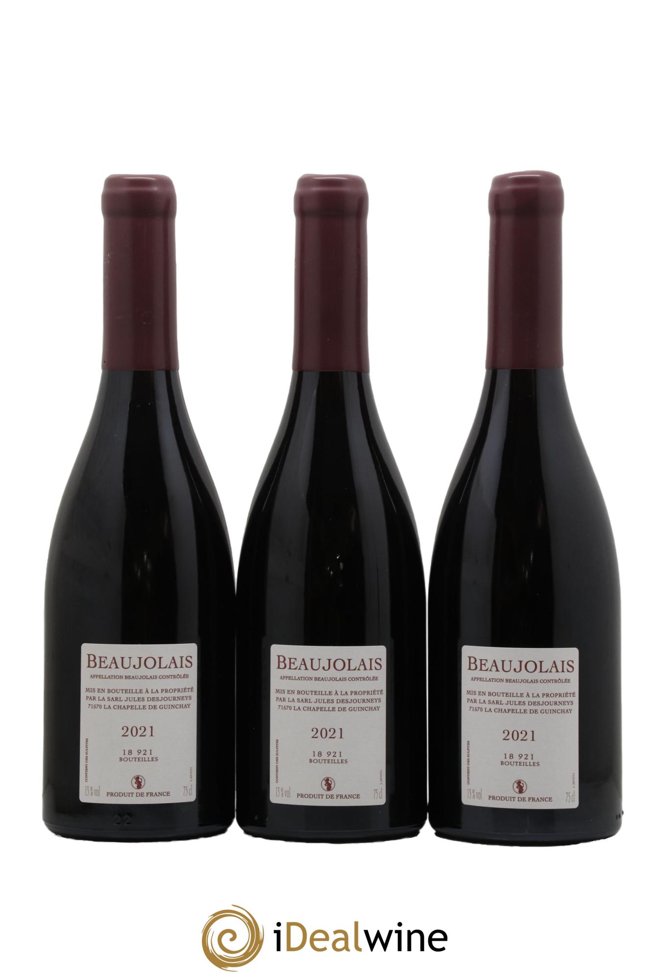 Beaujolais Jules Desjourneys 2021 - Lot de 3 bouteilles - 1