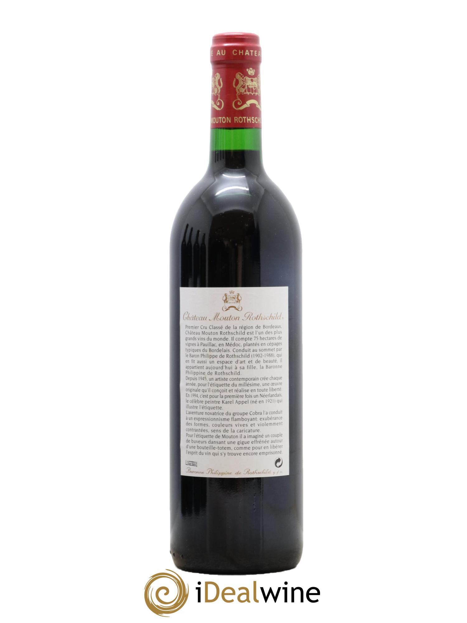 Château Mouton Rothschild 1er Grand Cru Classé 1994 - Lot de 1 bouteille - 1
