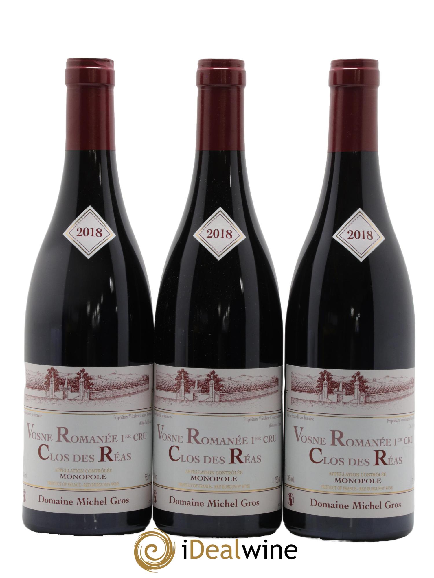 Vosne-Romanée 1er Cru Clos des Réas Michel Gros 2018 - Lot de 3 bouteilles - 0