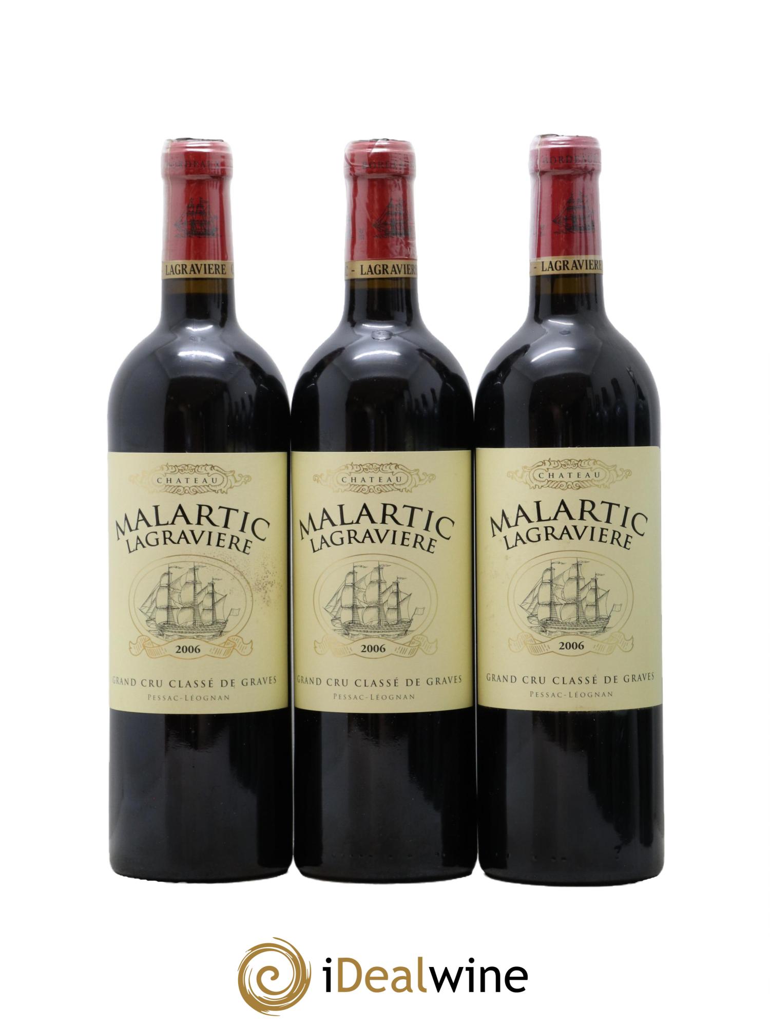 Château Malartic-Lagravière Cru Classé de Graves 2006 - Lot de 3 bouteilles - 0
