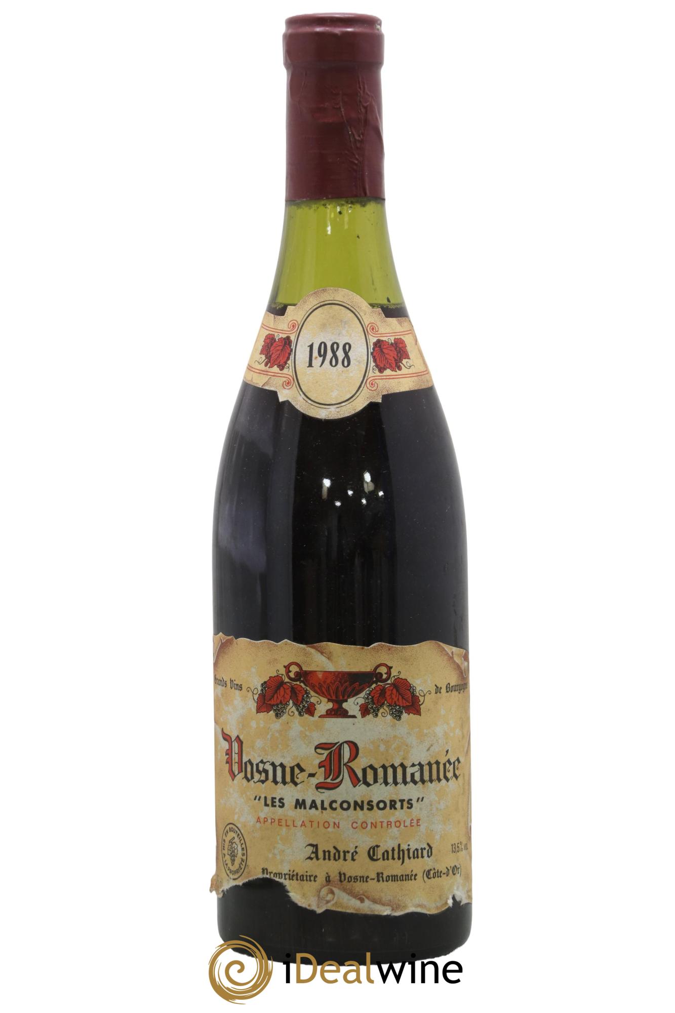 Vosne-Romanée Les Malconsorts André Cathiard 1988 - Posten von 1 Flasche - 0