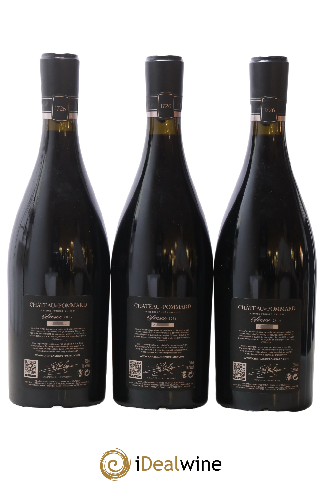 Pommard cuvée Simone Château de Pommard 2016 - Lot de 3 bouteilles - 1