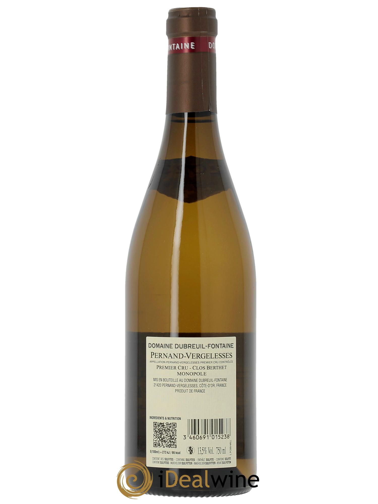 Pernand-Vergelesses 1er Cru Clos Berthet Monopole Domaine Dubreuil Fontaine  2023 - Lotto di 1 bottiglia - 1