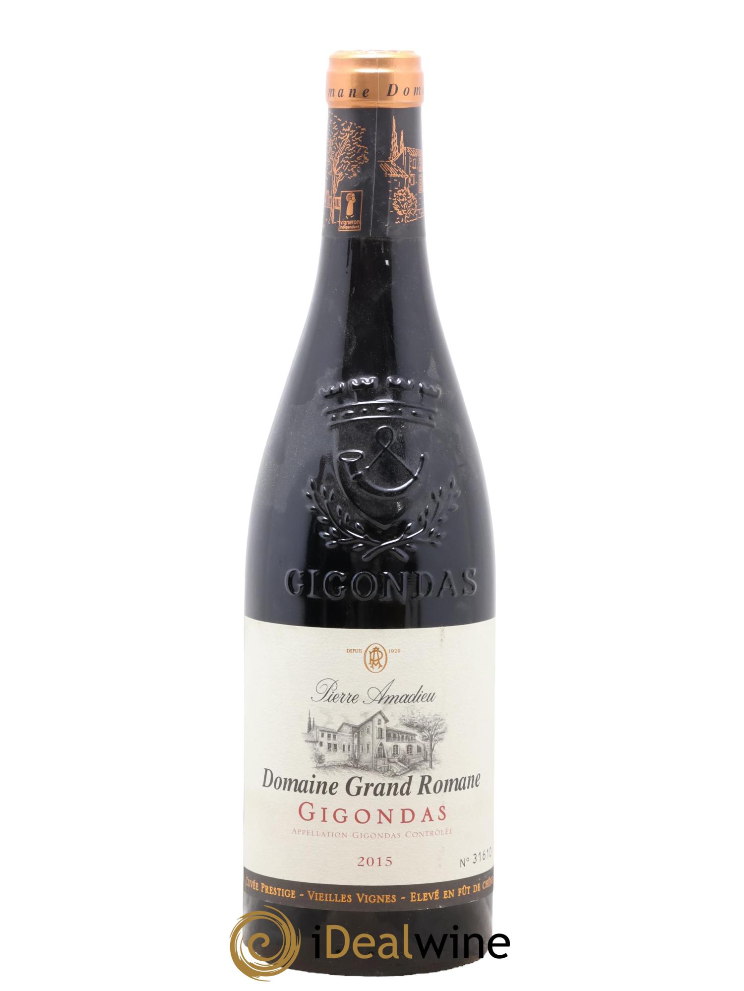 Gigondas Cuvée Prestige Vieilles Vignes Domaine Grand Romane Pierre Amadieu 2015 - Lot of 1 bottle - 0