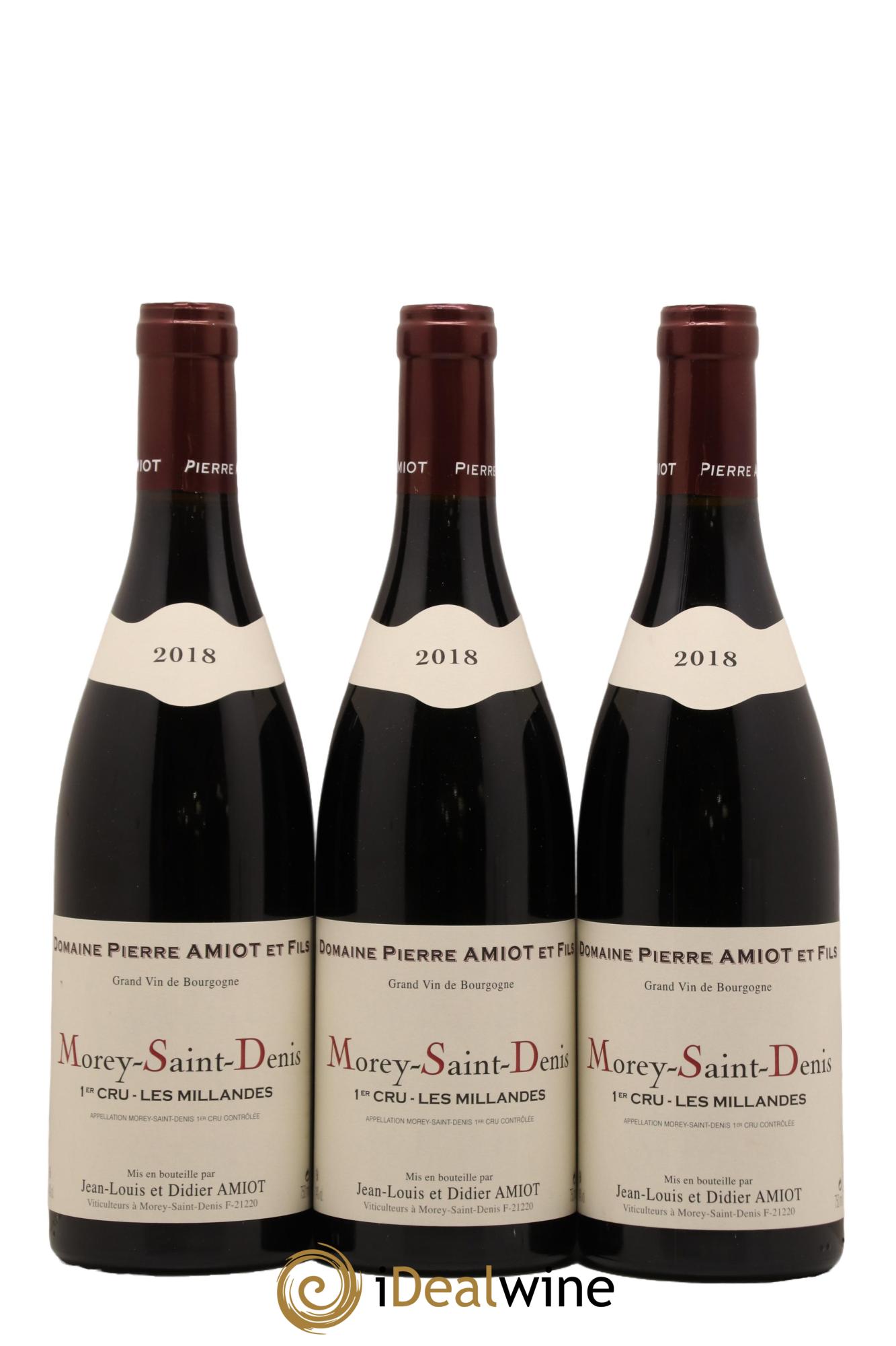 Morey-Saint-Denis 1er Cru Les Millandes Domaine Amiot Pere Et Fils 2018 - Lot de 3 bouteilles - 0