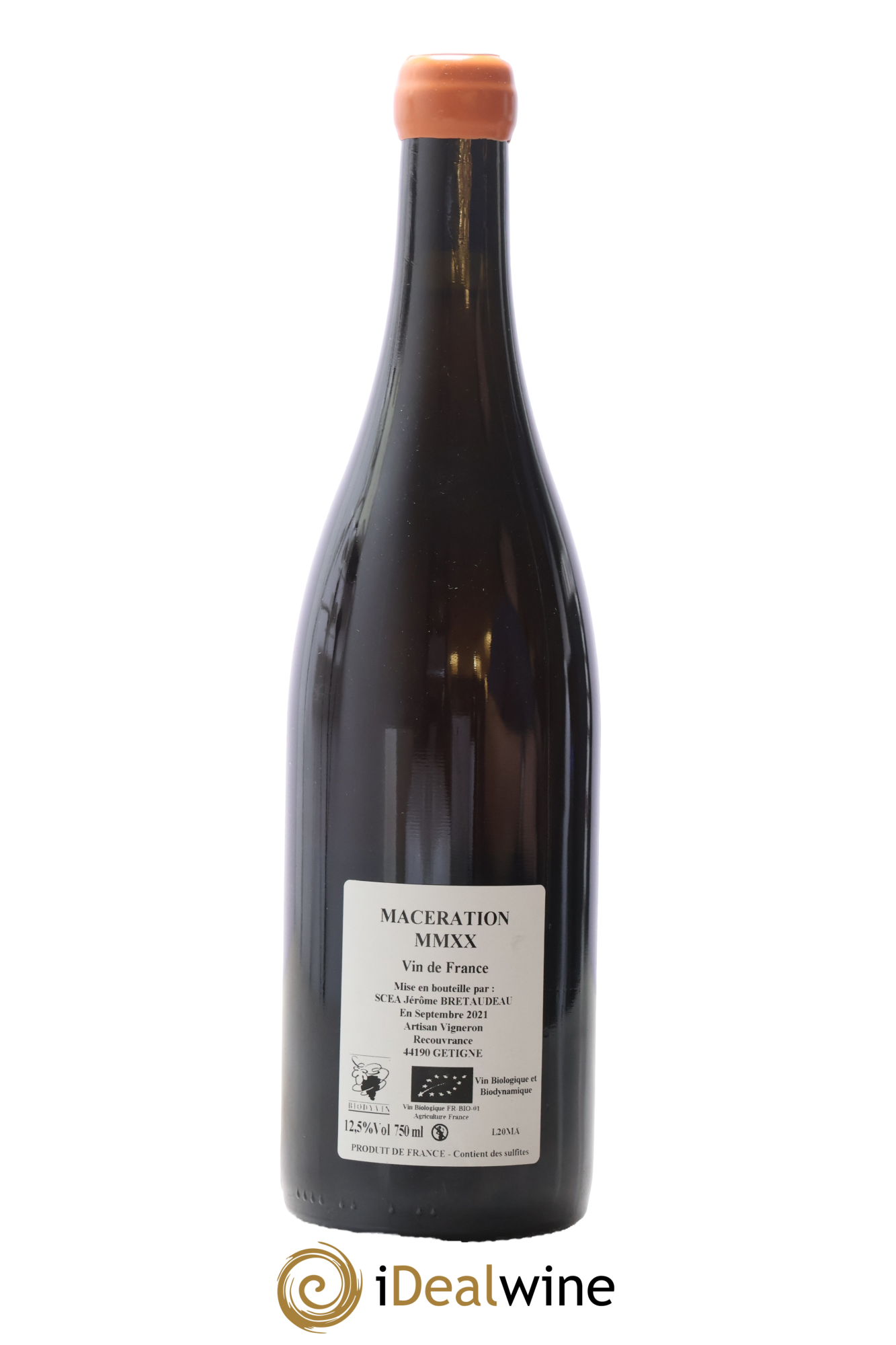 Vin de France Macération Jérôme Bretaudeau - Domaine de Bellevue 2020 - Lote de 1 botella - 1