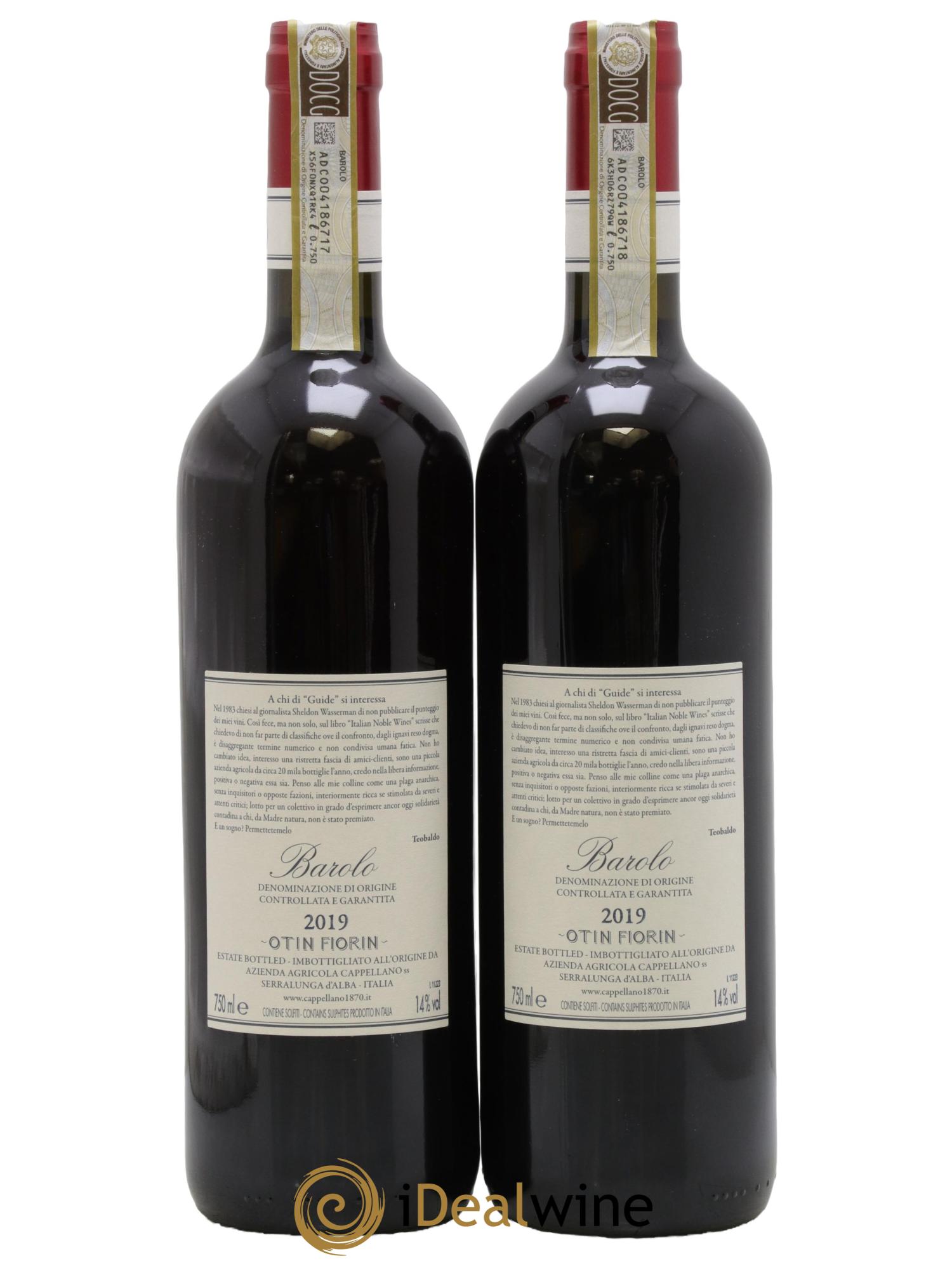 Barolo DOCG Pié Franco Cappellano 2019 - Lot of 2 bottles - 1
