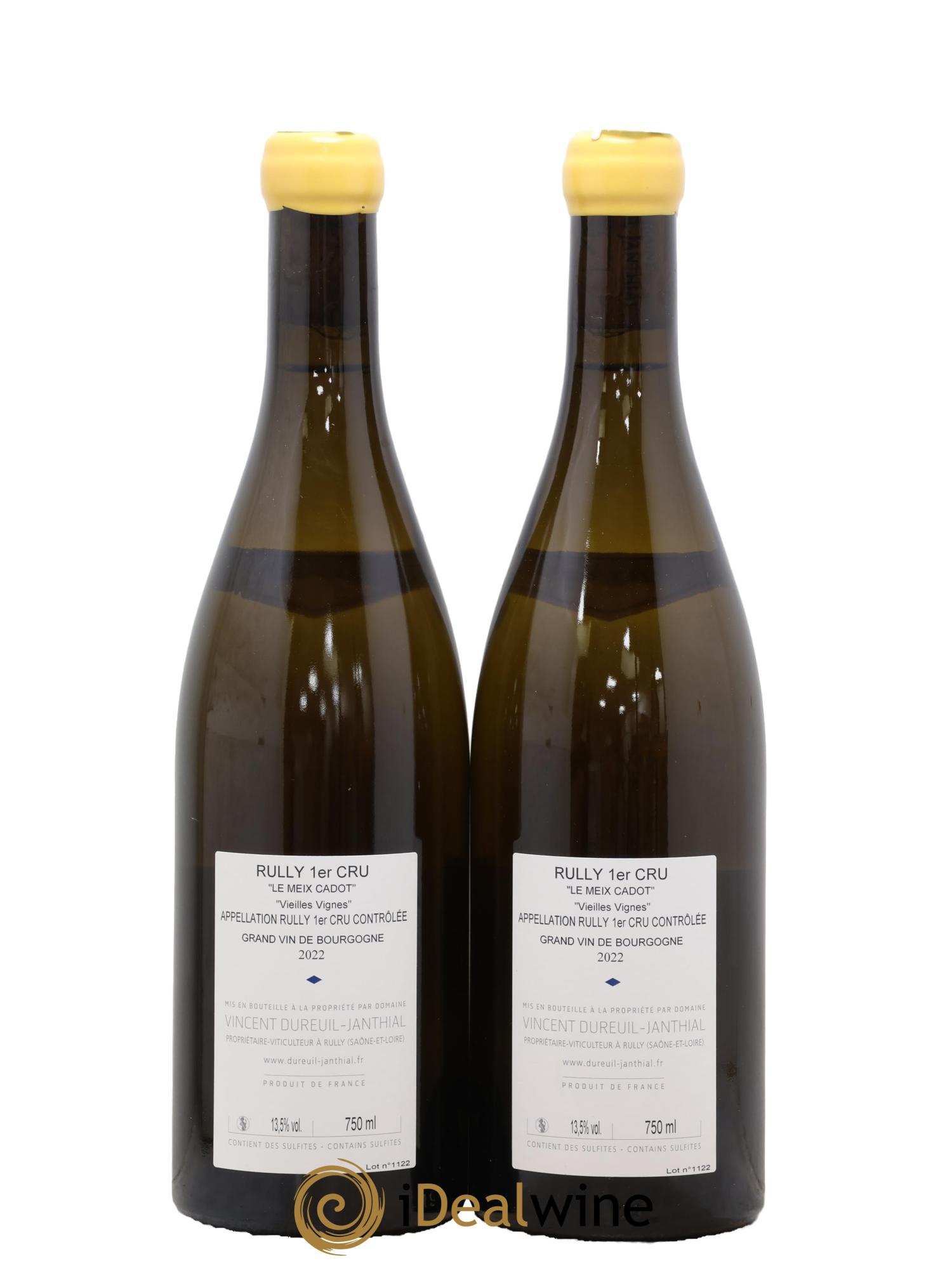 Rully 1er Cru Le Meix Cadot Vieilles Vignes Vincent Dureuil-Janthial 2022 - Lot de 2 bouteilles - 1