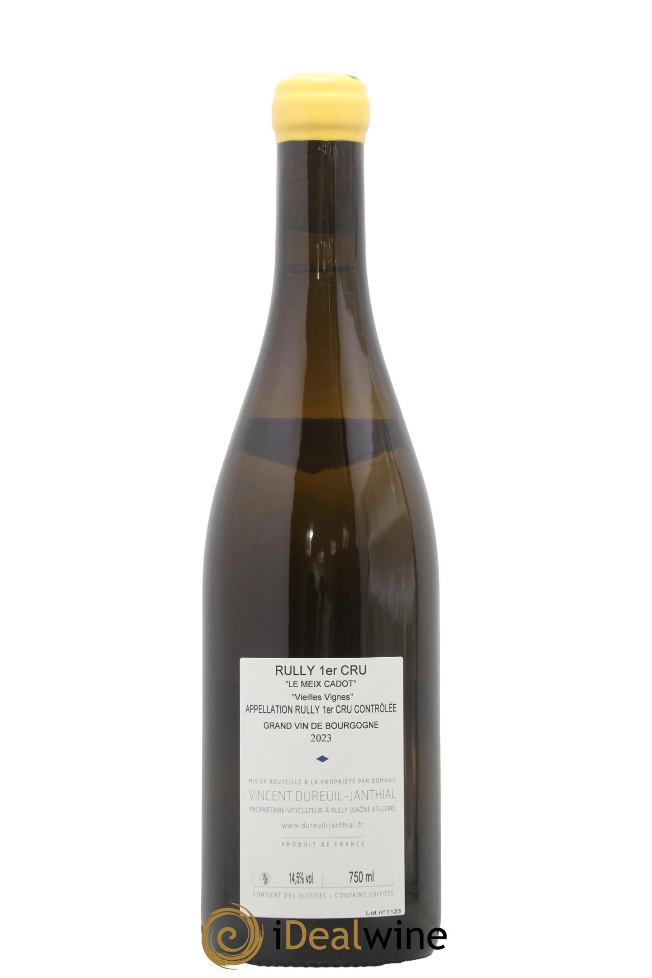 Rully 1er Cru Le Meix Cadot Vieilles Vignes Vincent Dureuil-Janthial 2023 - Lot of 1 bottle - 1