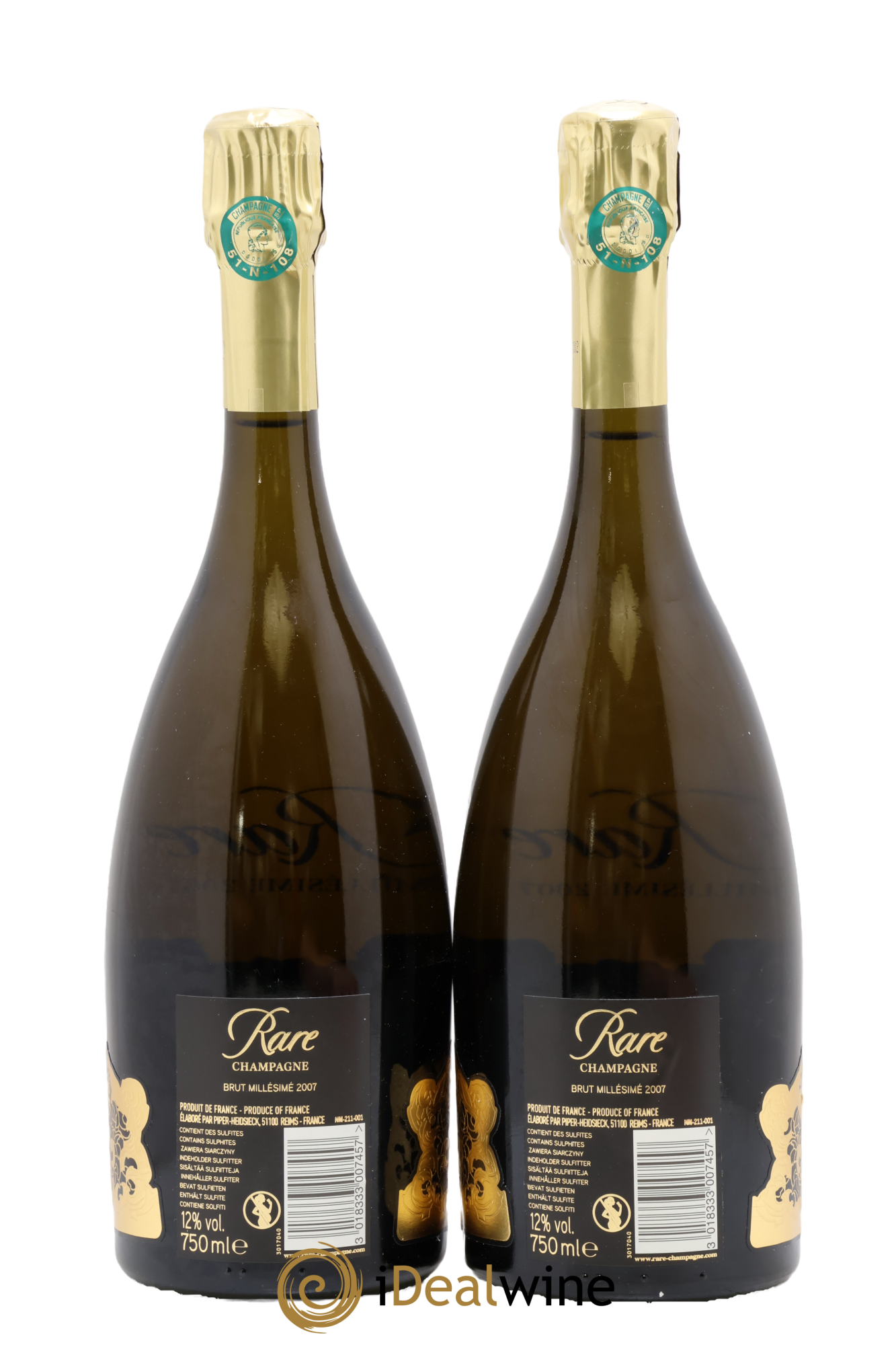 Rare Piper Heidsieck 2007 - Lot de 2 bouteilles - 1