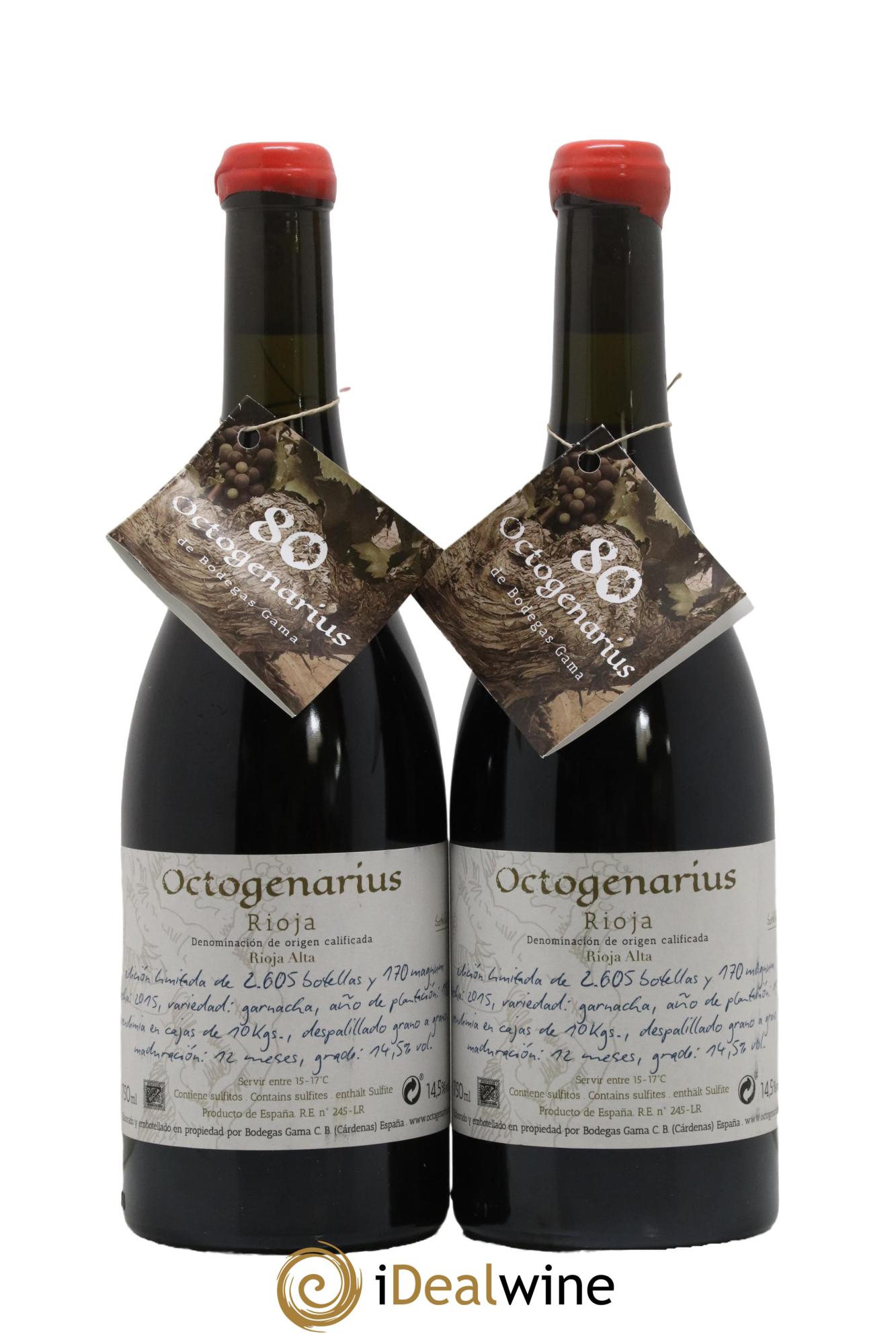 Rioja DOCA Bodega Gama Octogenarius 2015 - Lot de 2 bouteilles - 0