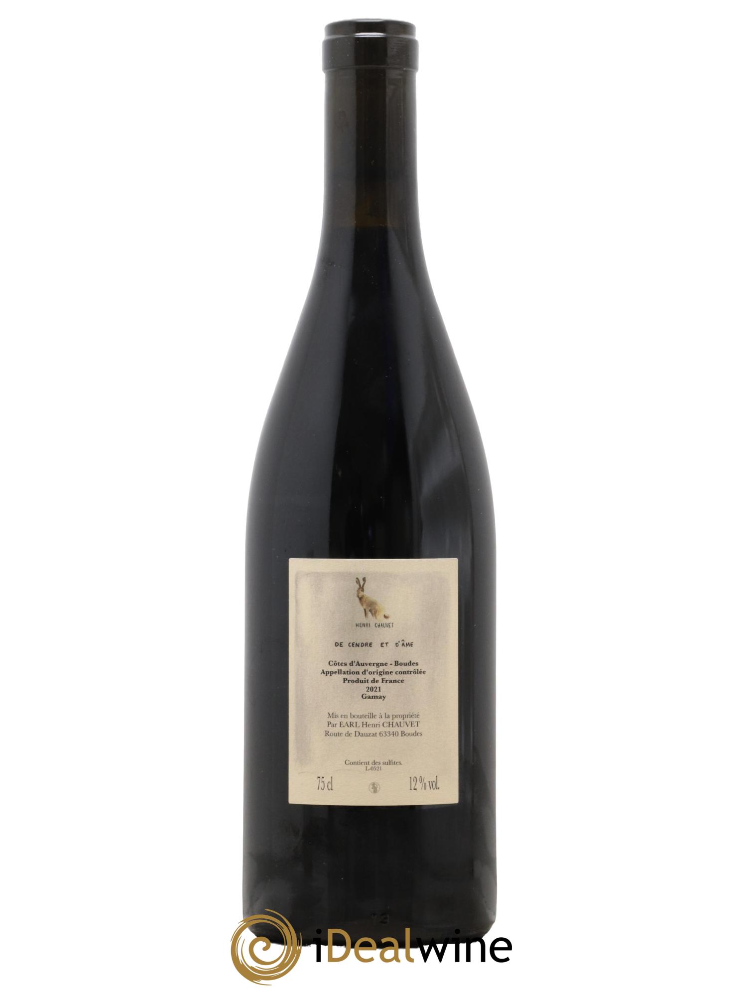 Côtes d'Auvergne AOP De Cendre et d'Ame Henri Chauvet 2021 - Lot of 1 bottle - 1