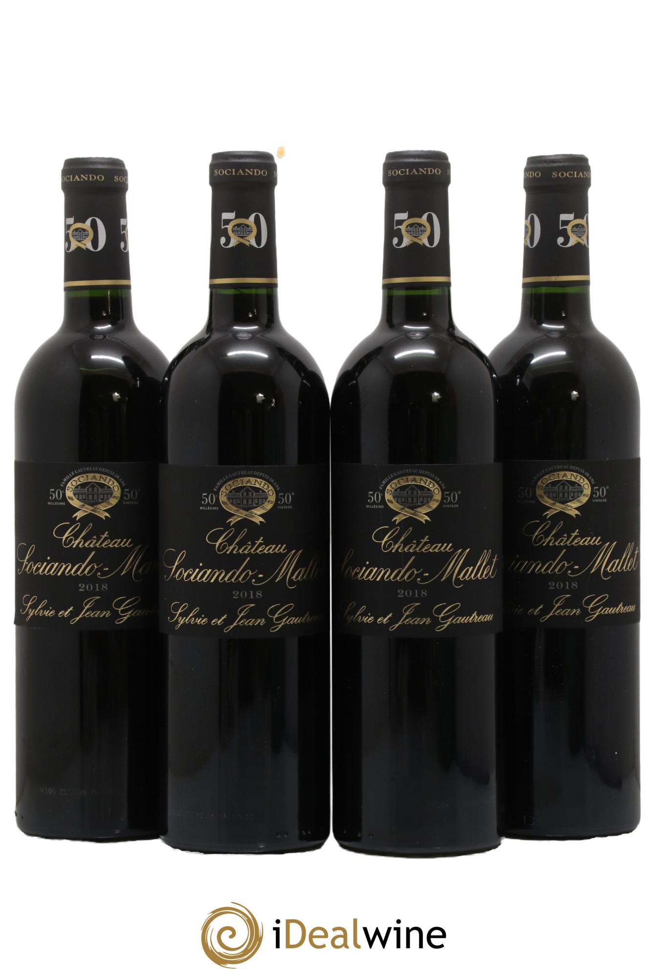 Château Sociando Mallet 2018 - Lot de 4 bouteilles - 0