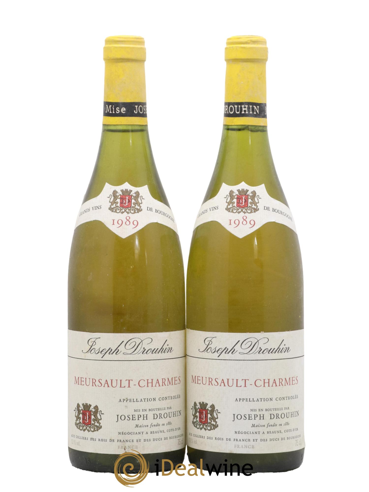 Meursault 1er Cru Charmes Joseph Drouhin 1989 - Lot of 2 bottles - 0