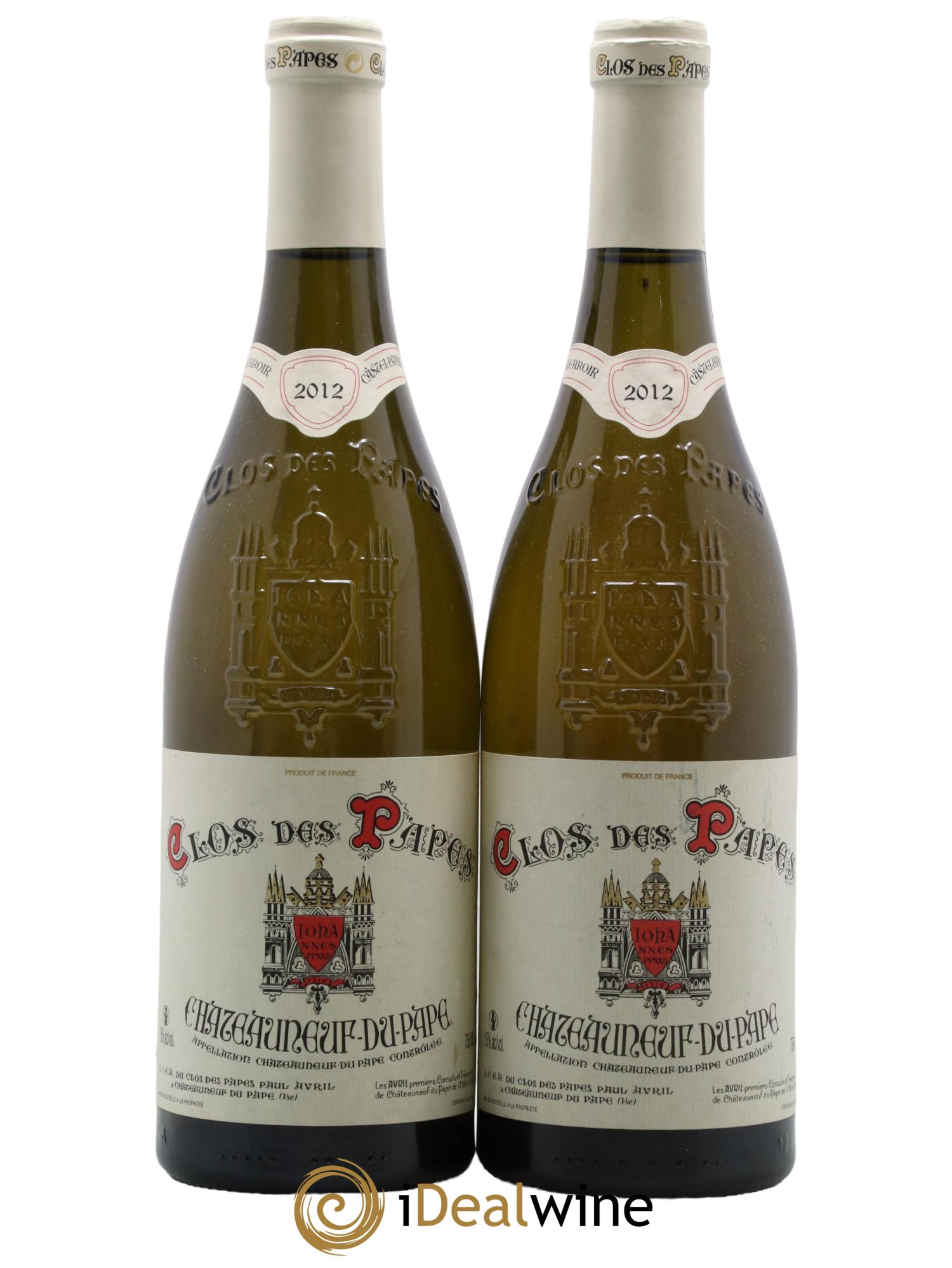 Châteauneuf-du-Pape Clos des Papes - Paul Avril 2012 - Lot de 2 bouteilles - 0