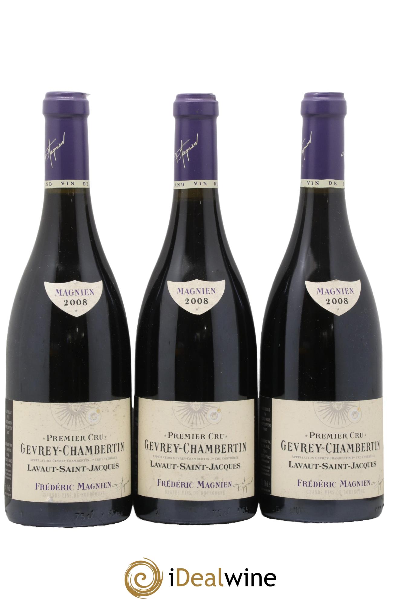 Gevrey-Chambertin 1er Cru Lavaut Saint Jacques Frédéric Magnien 2008 - Posten von 3 Flaschen - 0