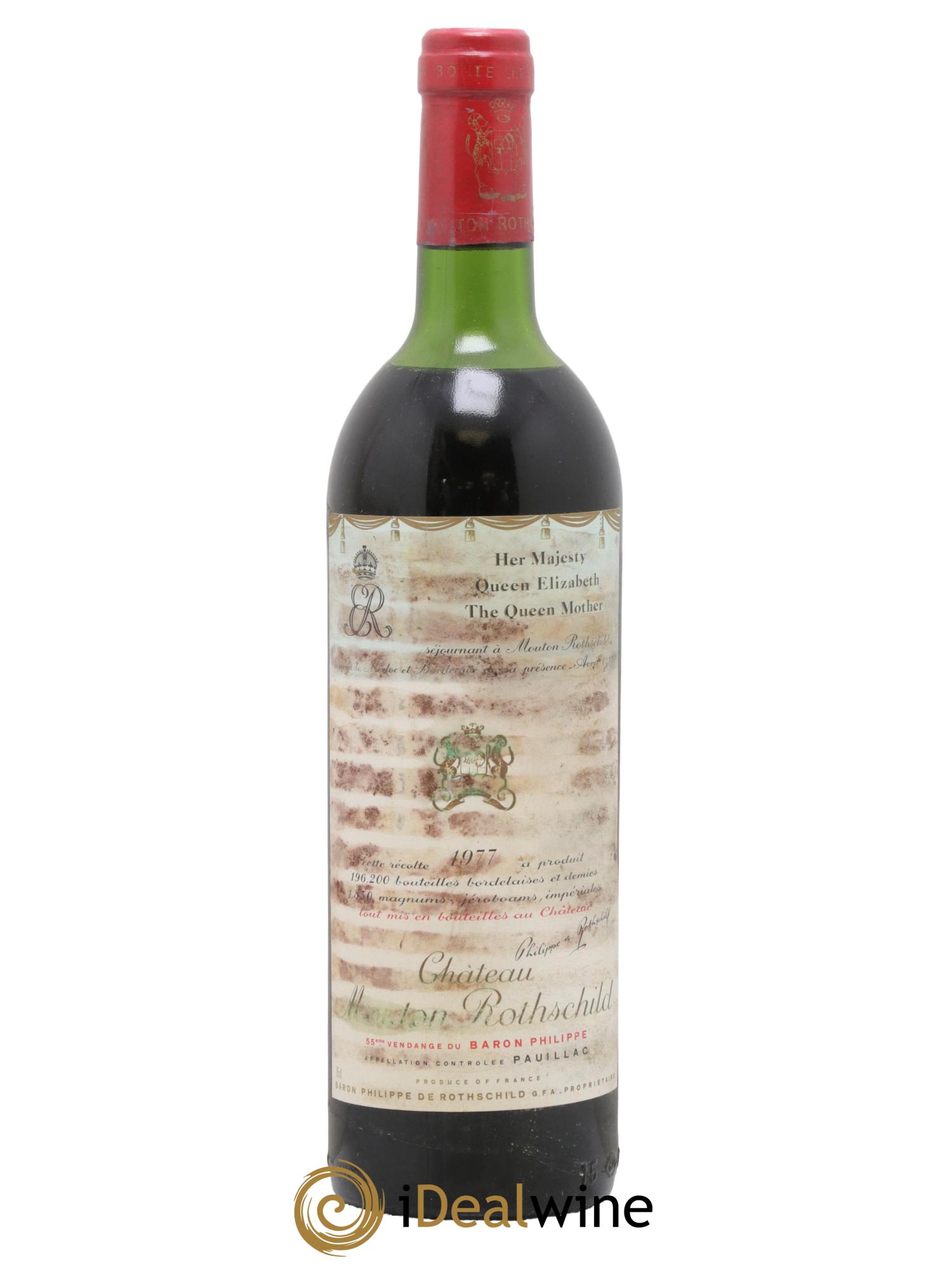 Château Mouton Rothschild 1er Grand Cru Classé 1977 - Lot de 1 bouteille - 0