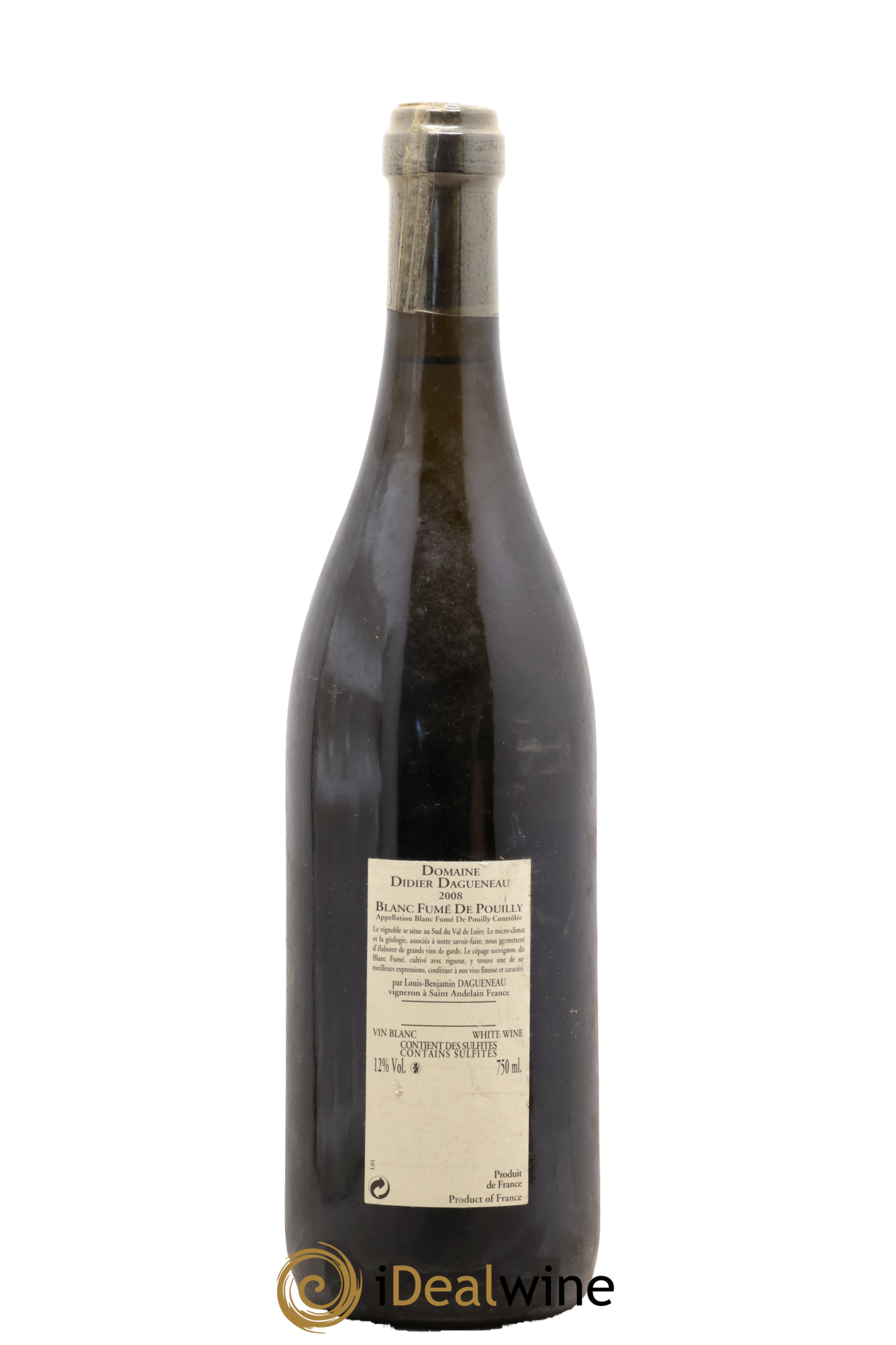 Pouilly-Fumé Blanc Fumé de Pouilly Dagueneau (Domaine Didier - Louis-Benjamin) 2008 - Lot de 1 bouteille - 1