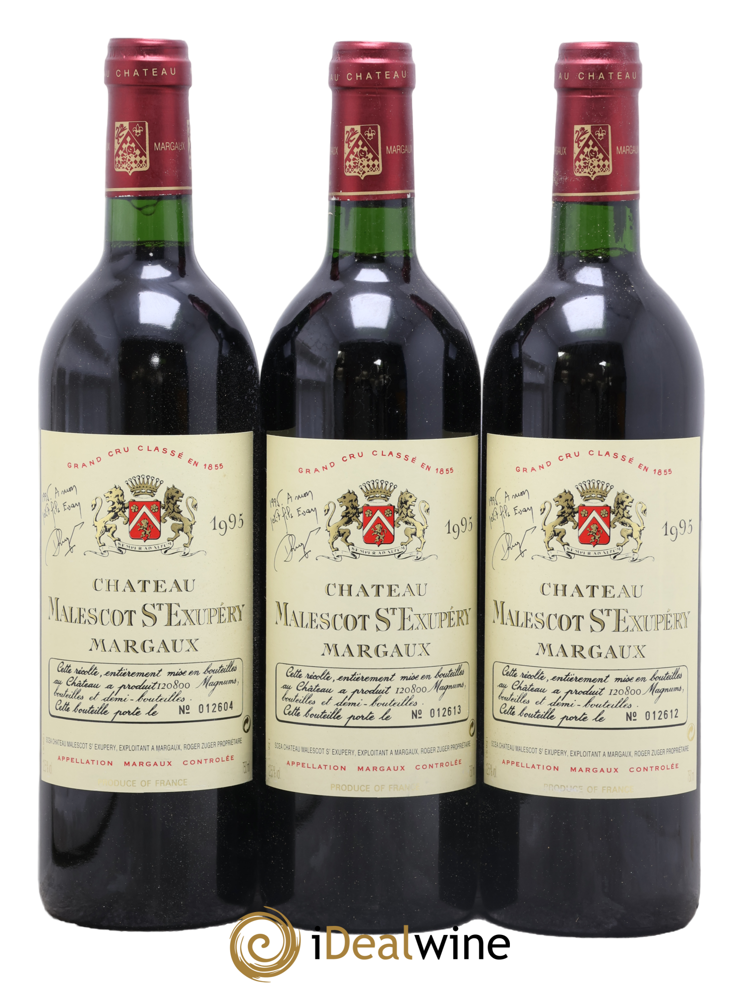 Château Malescot Saint-Exupéry 3ème Grand Cru Classé 1995 - Lot de 3 bouteilles - 0