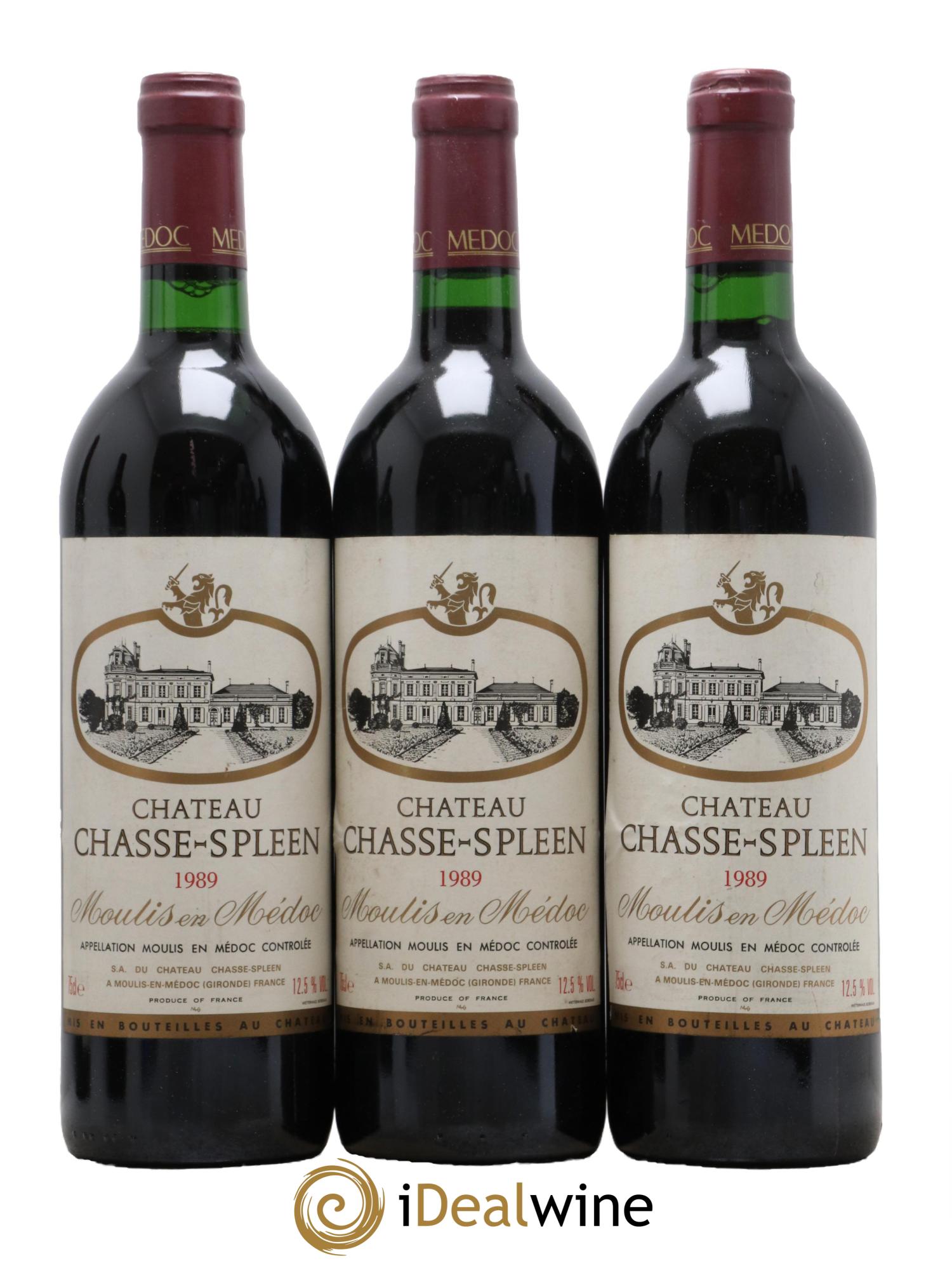 Château Chasse Spleen 1989 - Lot de 3 bouteilles - 0