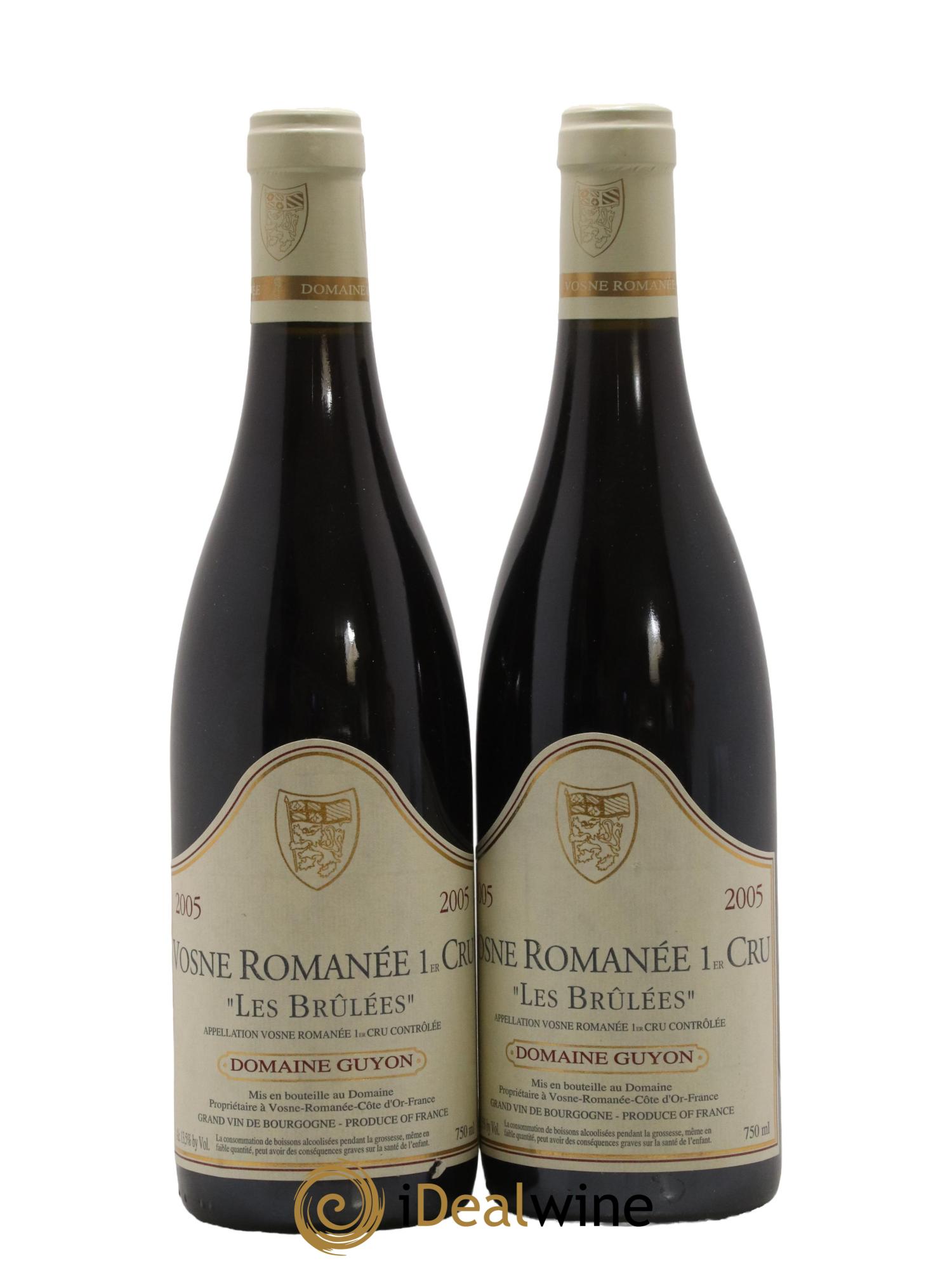 Vosne-Romanée 1er Cru Les Brulées Guyon (Domaine) 2005 - Lot de 2 bouteilles - 0