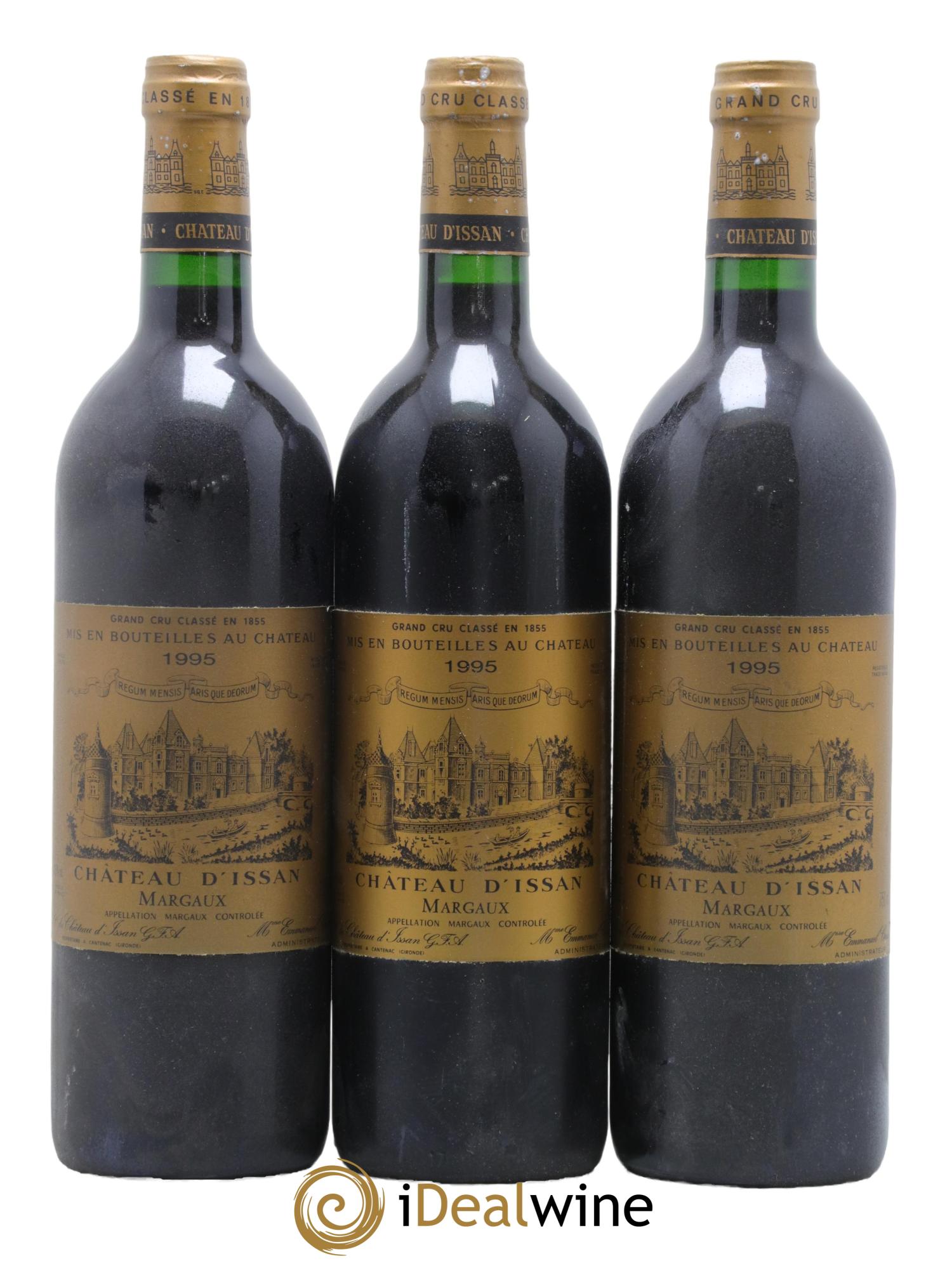 Château d'Issan 3ème Grand Cru Classé 1995 - Lotto di 3 bottiglie - 0