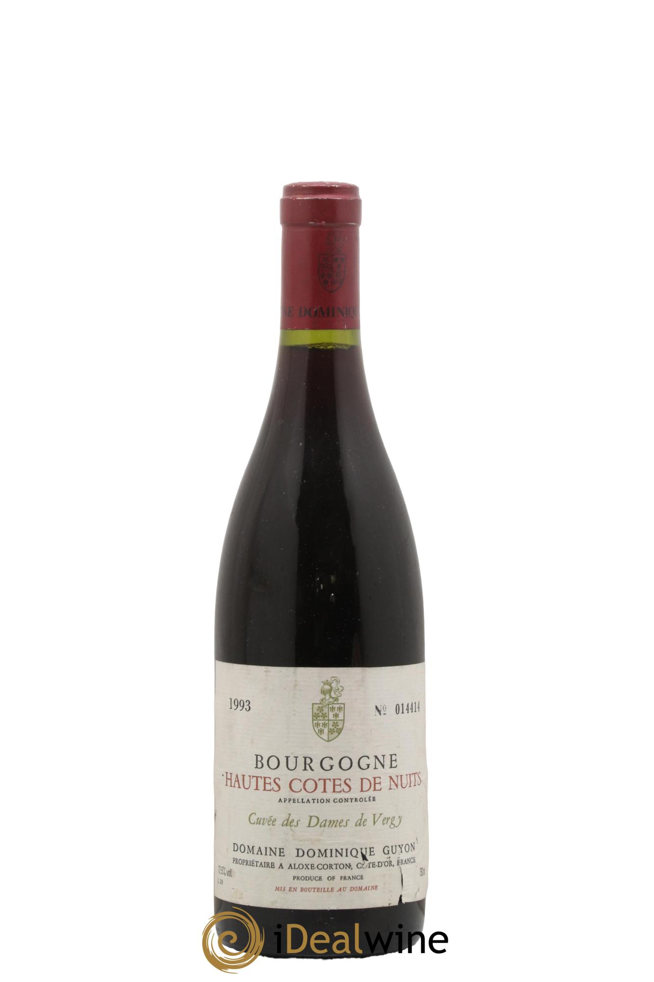 Hautes-Côtes de Nuits Cuvée des Dames de Vergy Dominique Guyon 1993 - Lot of 1 bottle - 0