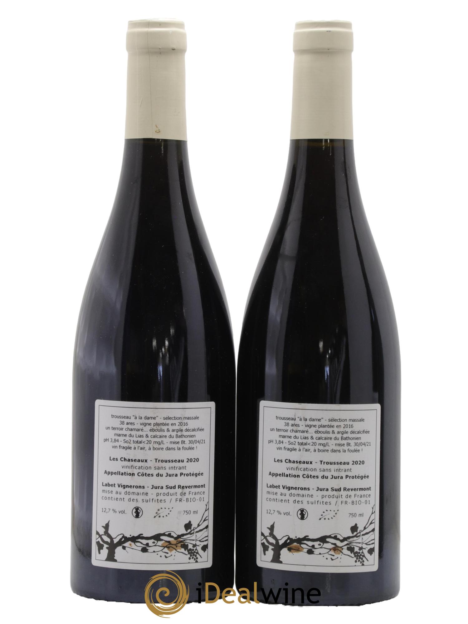 Côtes du Jura Trousseau Les Chaseaux Romain - Julien  - Charline Labet 2020 - Lot de 2 bouteilles - 1