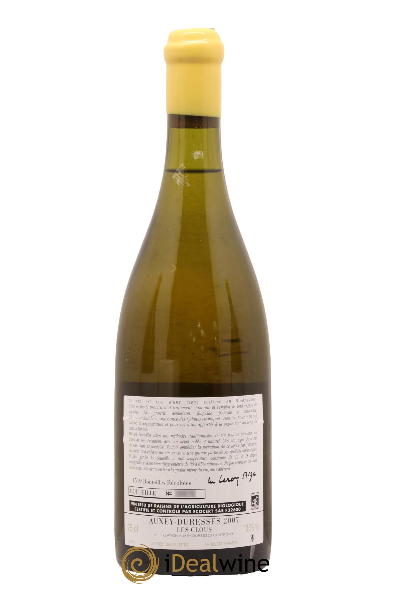 Auxey-Duresses Les Clous d'Auvenay (Domaine) 2007 - Lot of 1 bottle - 1