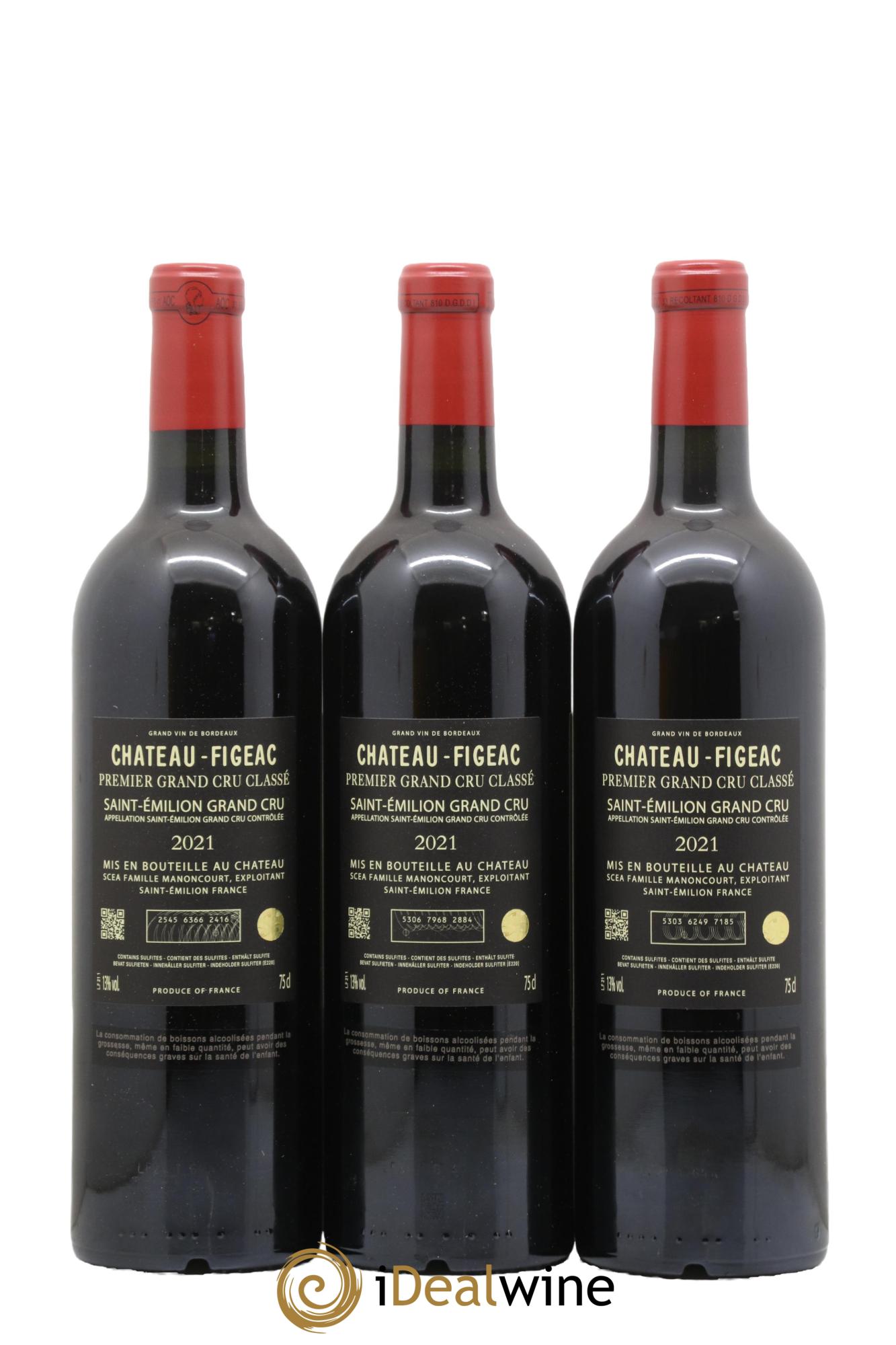 Château Figeac 1er Grand Cru Classé A 2021 - Lot de 3 bouteilles - 1