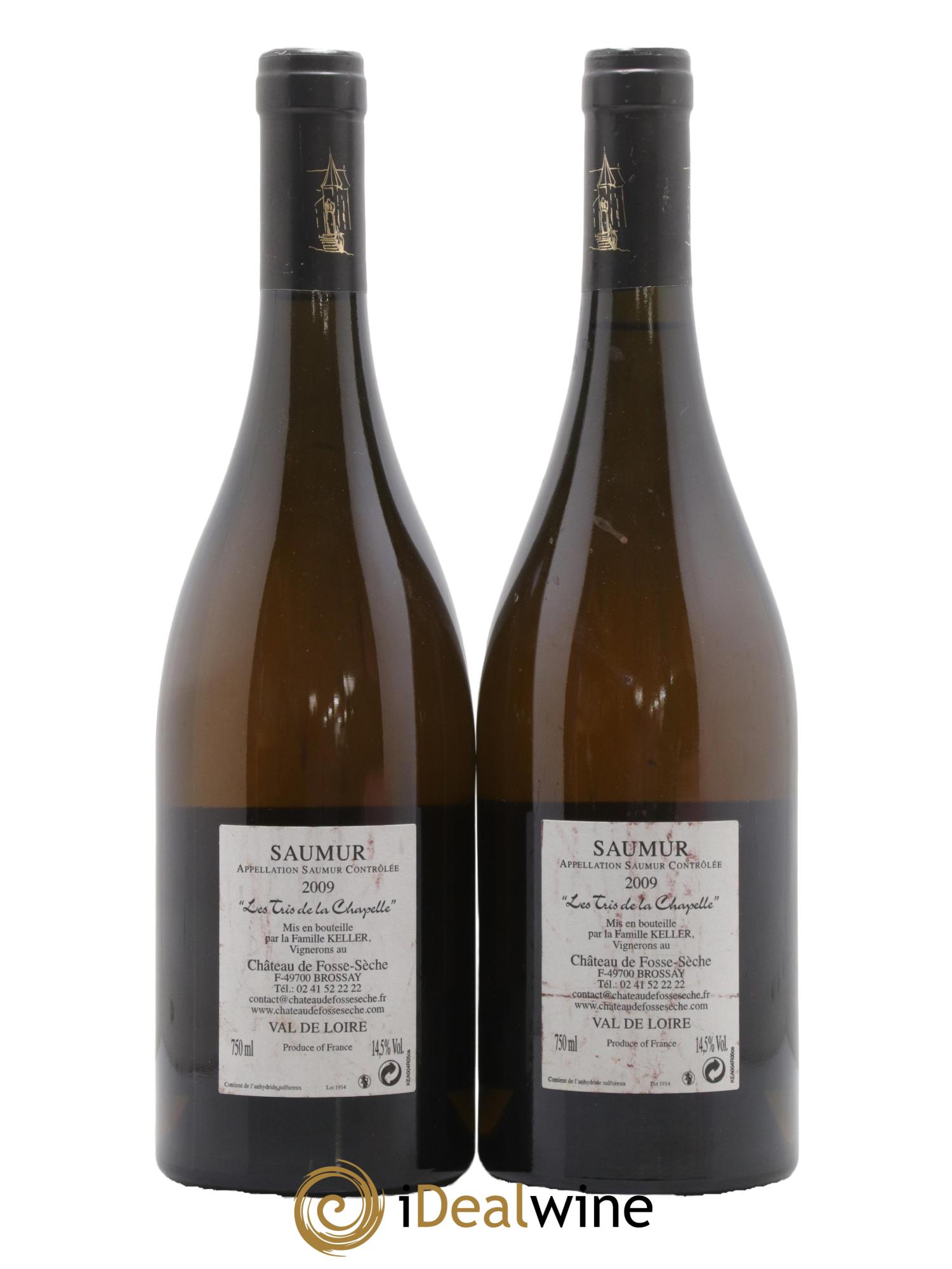 Saumur Le Tris de la Chapelle Château de Fosse-Sèche Les Tris de Chapelle Château de Fosse Sèche 2009 - Posten von 2 Flaschen - 1