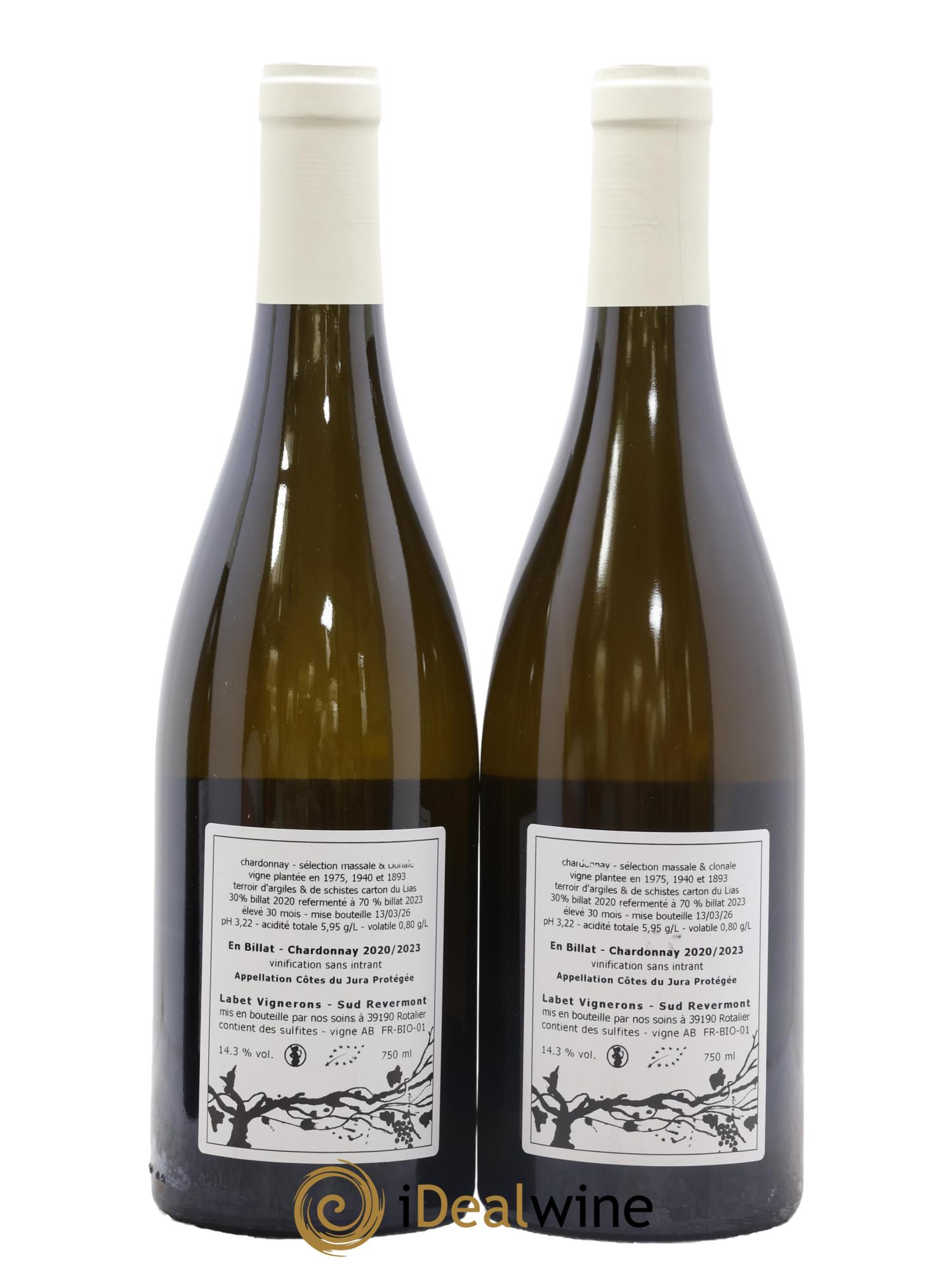Côtes du Jura Chardonnay En Billat Labet (Domaine) - Lotto di 2 bottiglie - 1