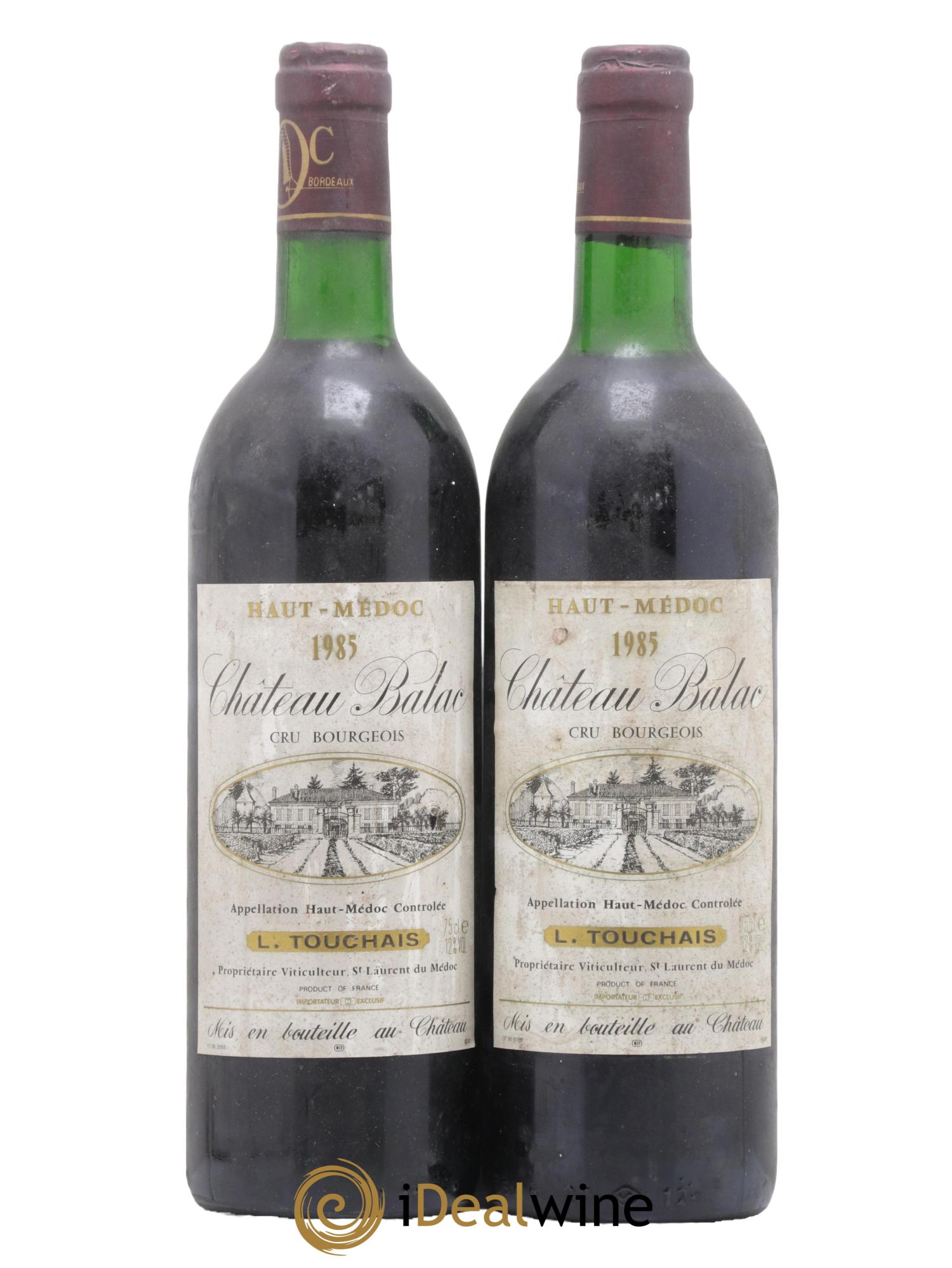 Château Balac Cru Bourgeois 1985 - Lot de 2 bouteilles - 0