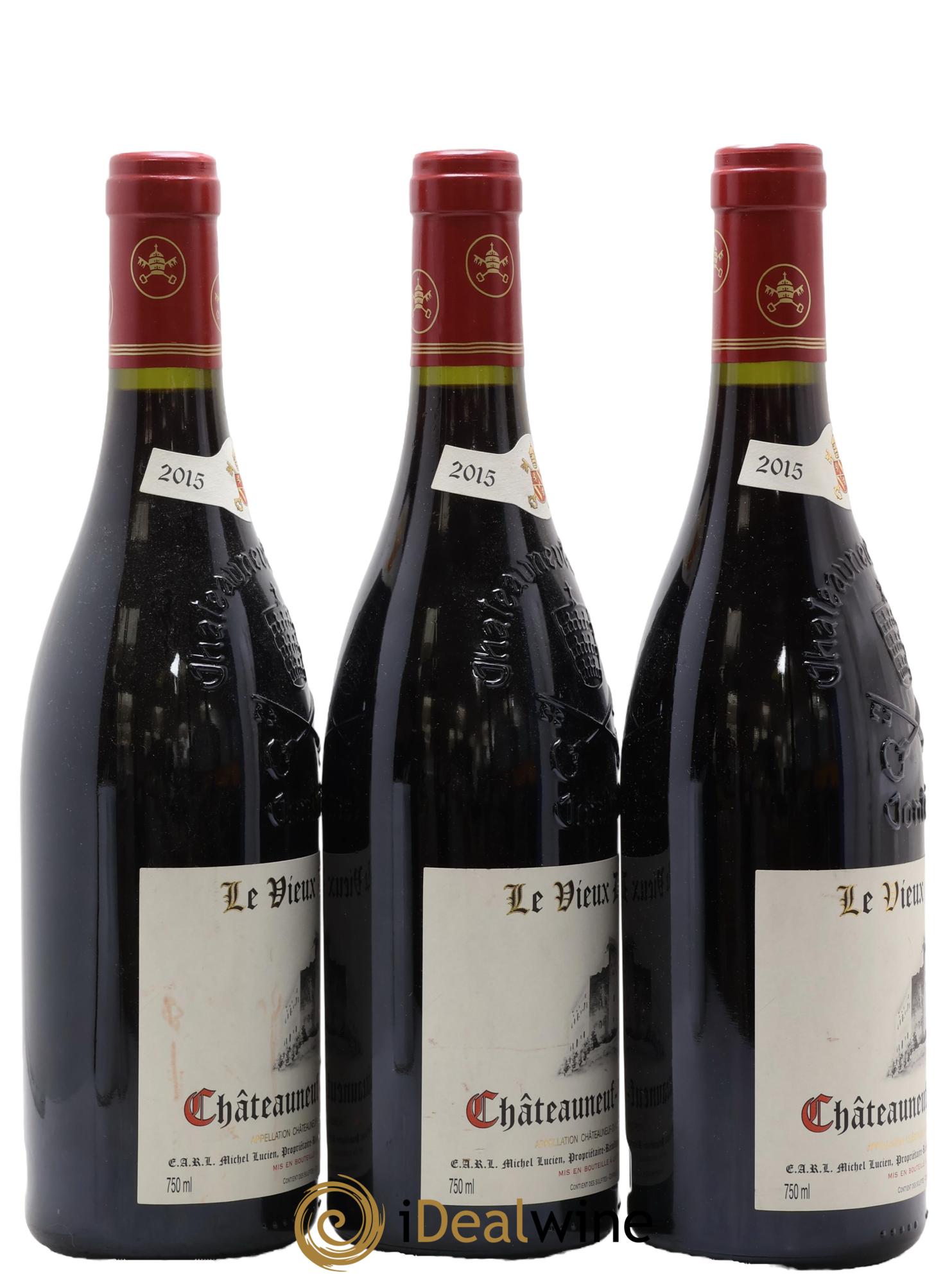 Châteauneuf-du-Pape Le Vieux Donjon Michel Lucien 2015 - Lot of 3 bottles - 1