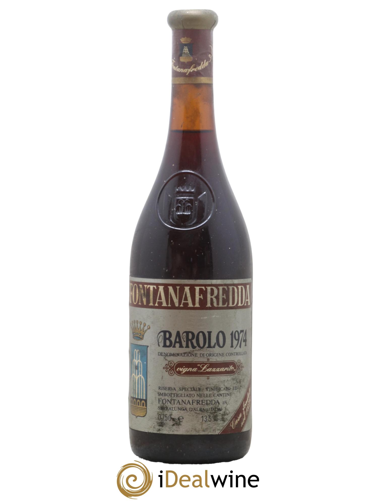 Barolo Lazzarito Fontanafredda 1974 - Lot de 1 bouteille - 0
