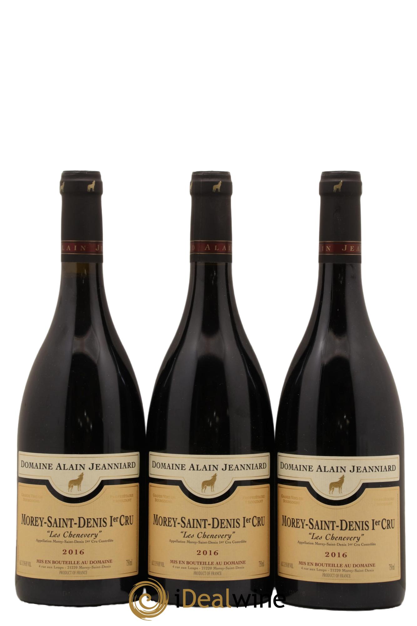 Morey-Saint-Denis 1er Cru Les Chenevery Domaine Alain Jeanniard 2016 - Lot de 3 bouteilles - 0