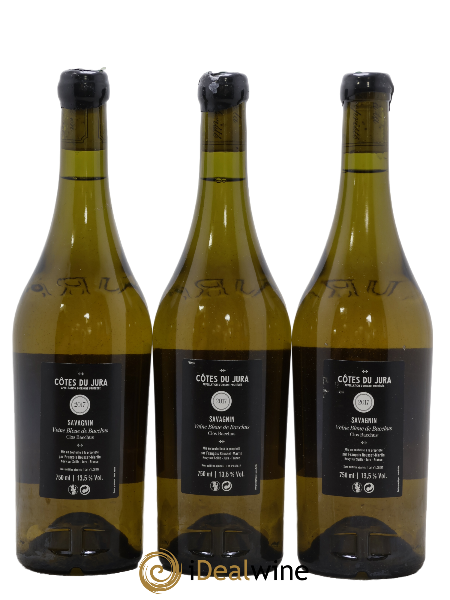 Côtes du Jura La Veine Bleue de Bacchus François Rousset Martin 2017 - Lot de 3 bouteilles - 1