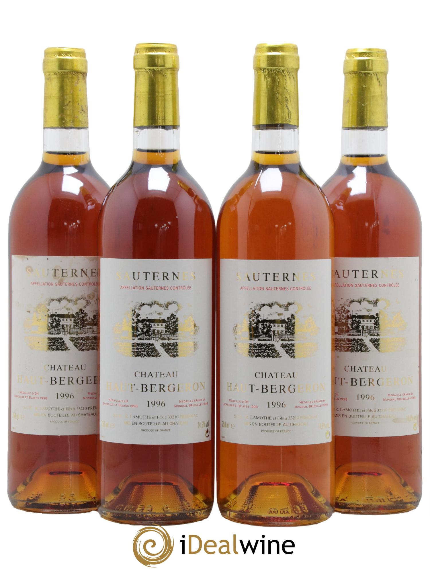 Château Haut-Bergeron 1996 - Lotto di 4 bottiglie - 0