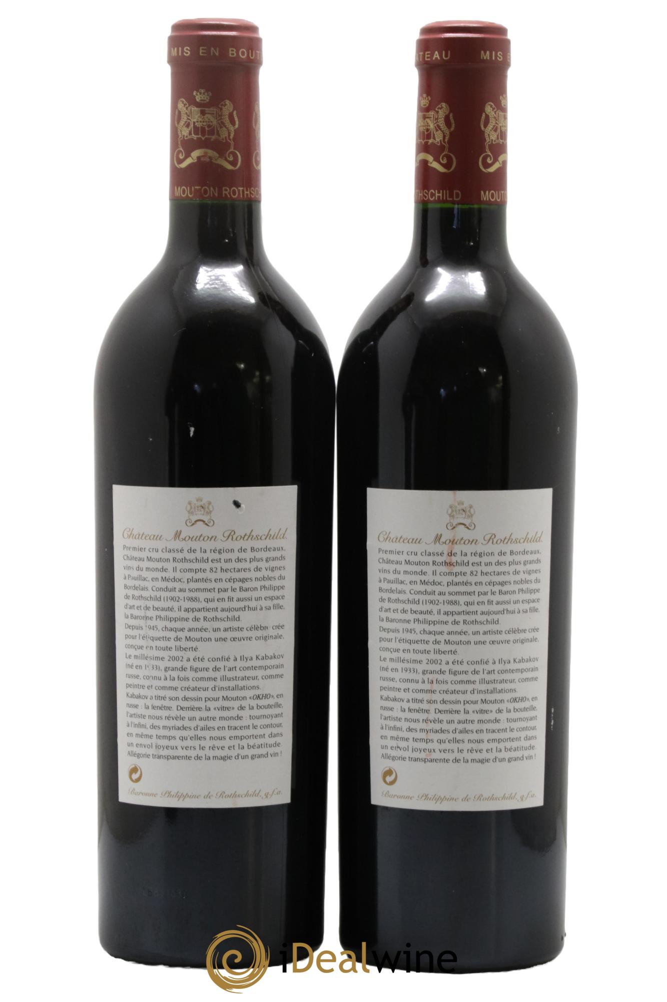 Château Mouton Rothschild 1er Grand Cru Classé 2002 - Lot of 2 bottles - 1