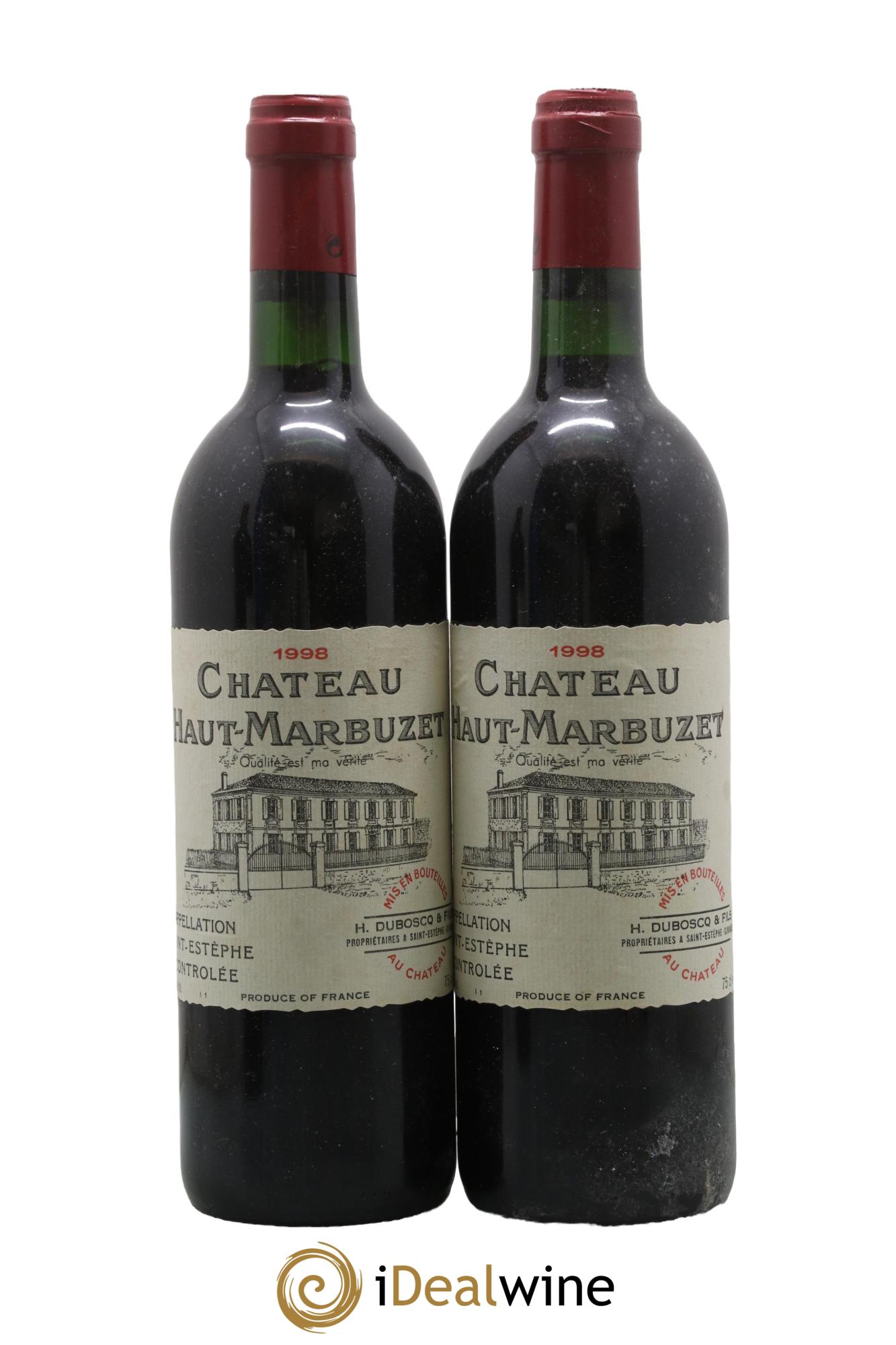 Château Haut Marbuzet 1998 - Lot de 2 bouteilles - 0
