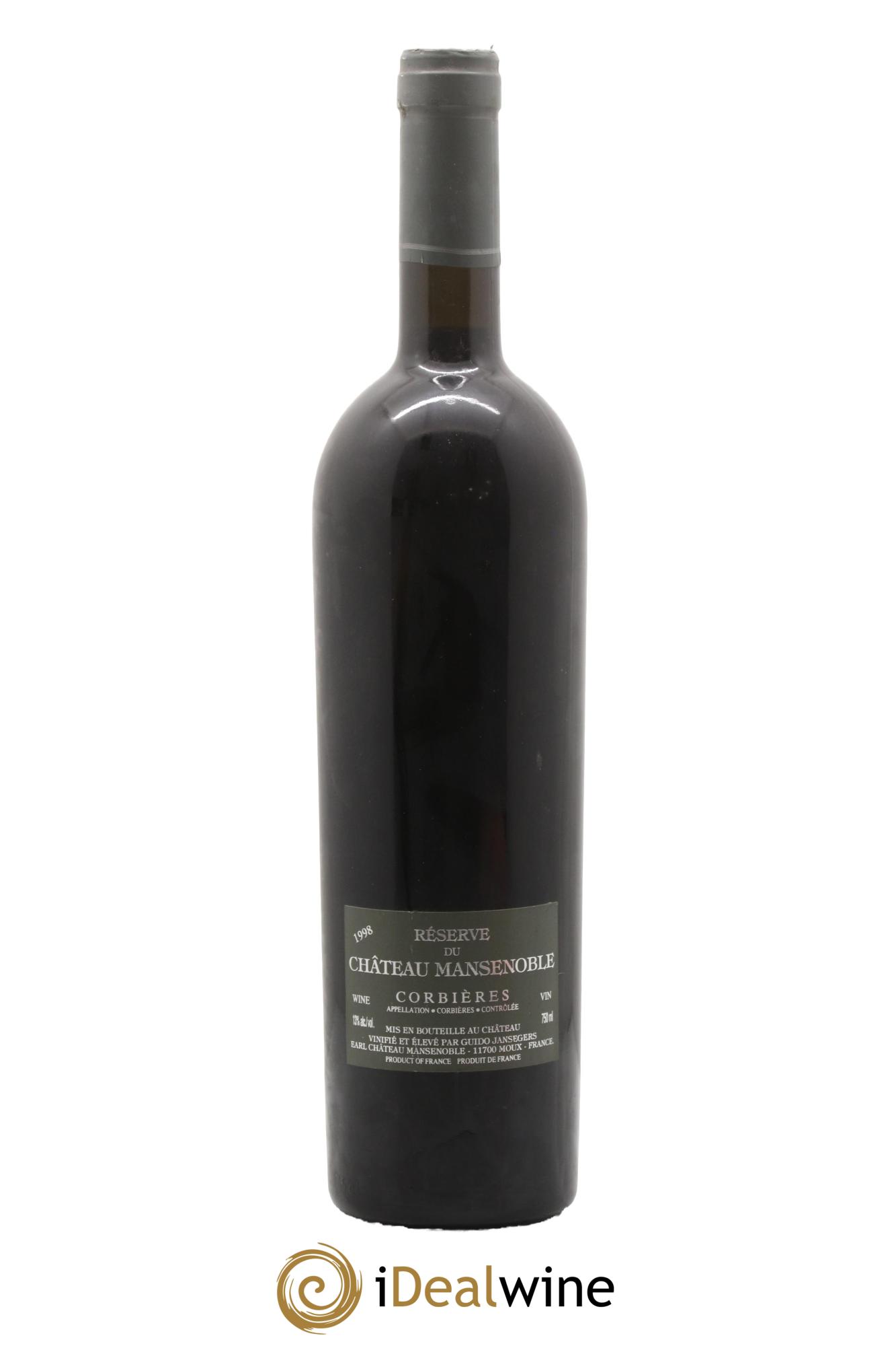 Corbières Réserve du Château Mansenoble 1998 - Posten von 1 Flasche - 1