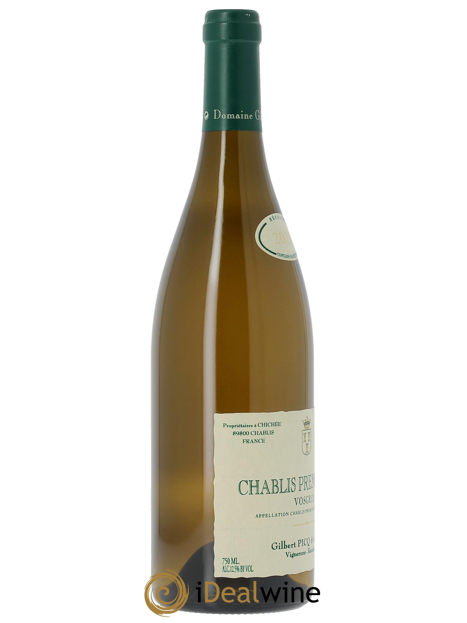 Chablis 1er Cru Vosgros Gilbert Picq et Fils 2015 - Lot de 1 bouteille - 1