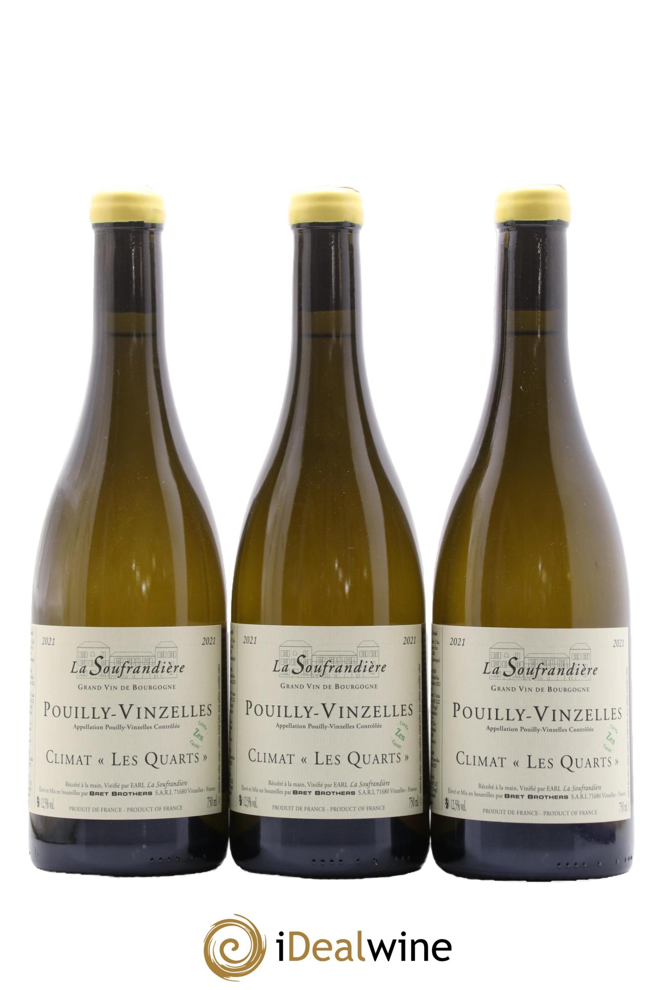 Pouilly-Vinzelles Les Quarts Cuvée Zen La Soufrandière - Bret Brothers 2021 - Lot de 3 bouteilles - 0