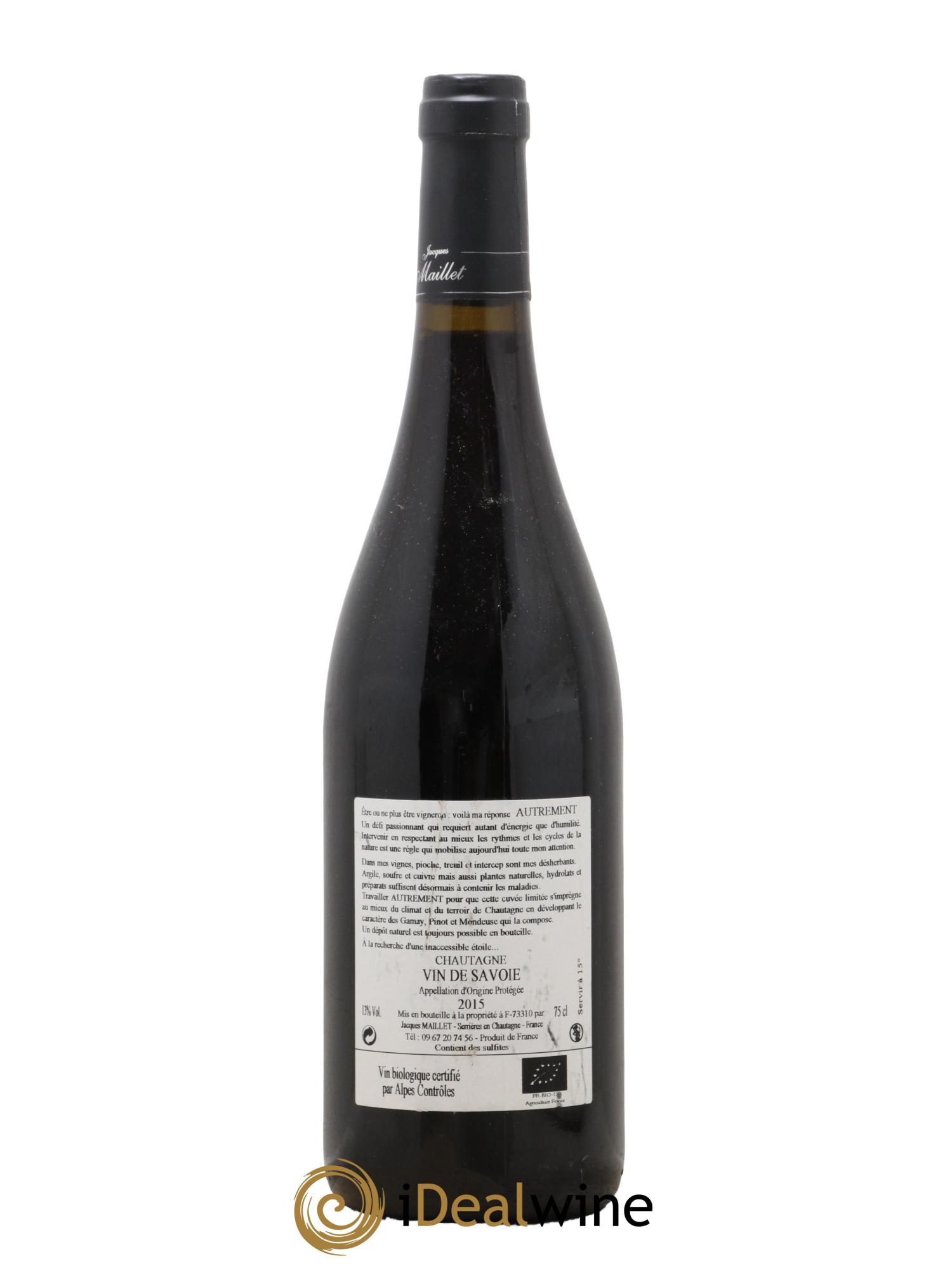 AOP Vin de Savoie Chautagne Autrement Rouge Jacques Maillet 2015 - Lotto di 1 bottiglia - 1