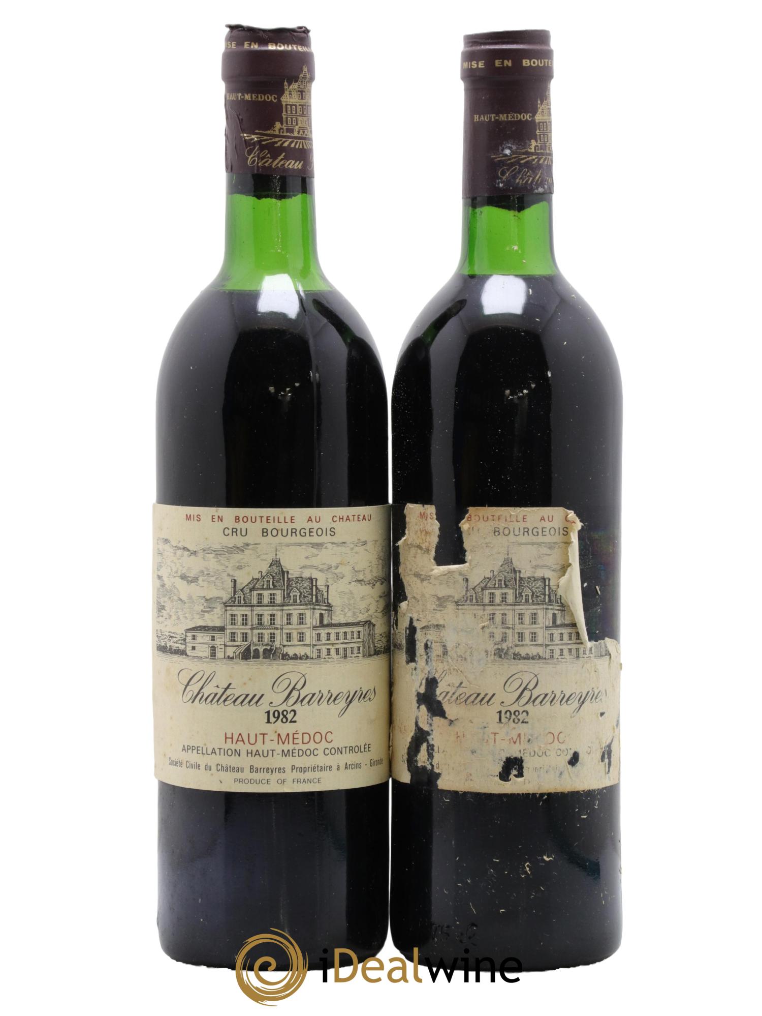 Château Barreyres Cru Bourgeois 1982 - Lot of 2 bottles - 0